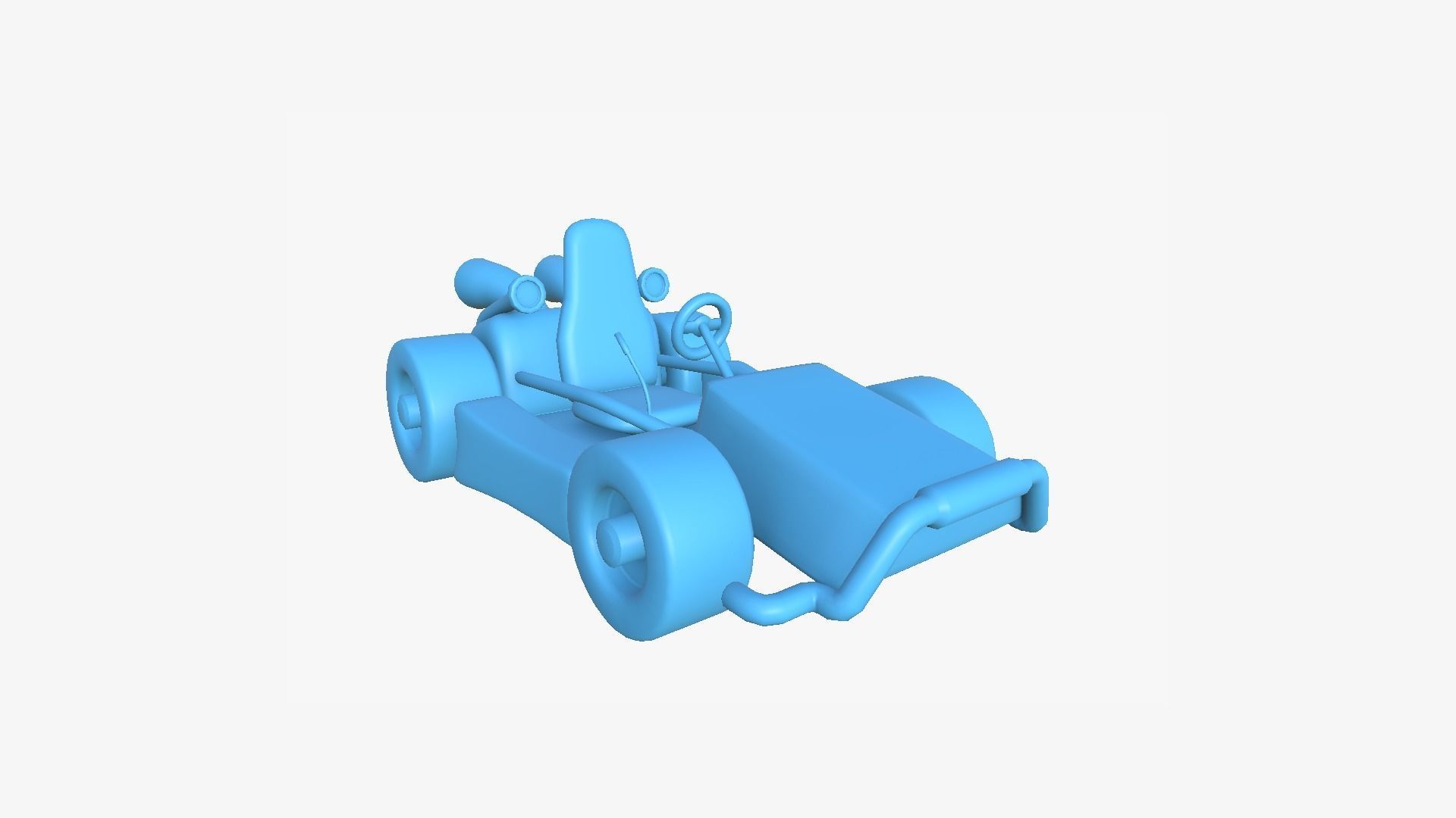 Cartoon Kart I06 Yellow - Vehicle Racing Design Low-poly 3D model_8