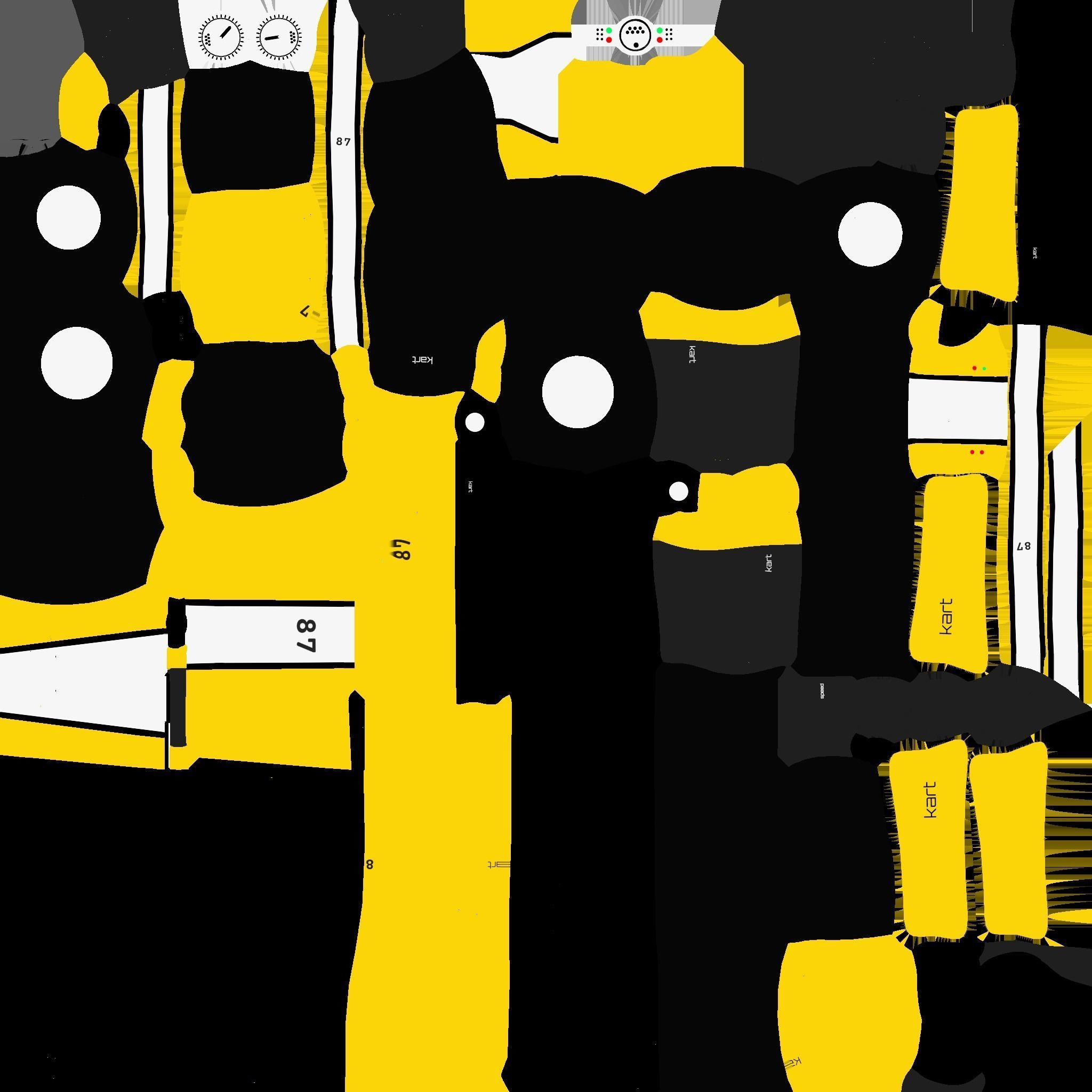 Cartoon Kart I06 Yellow - Vehicle Racing Design Low-poly 3D model_24