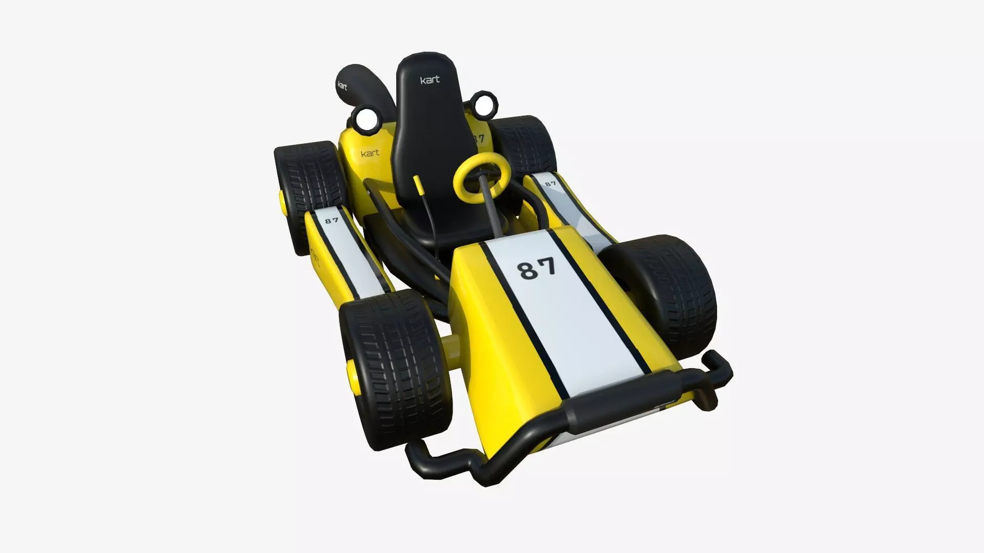Cartoon Kart I06 Yellow - Vehicle Racing Design Low-poly 3D model_0