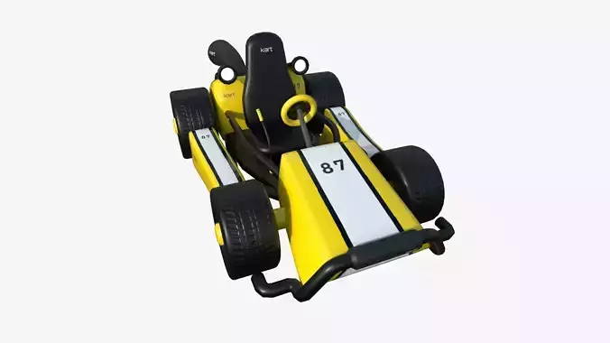 Cartoon Kart I06 Yellow - Vehicle Racing Design Low-poly 3D model