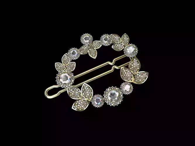 diamond brooch hair pin