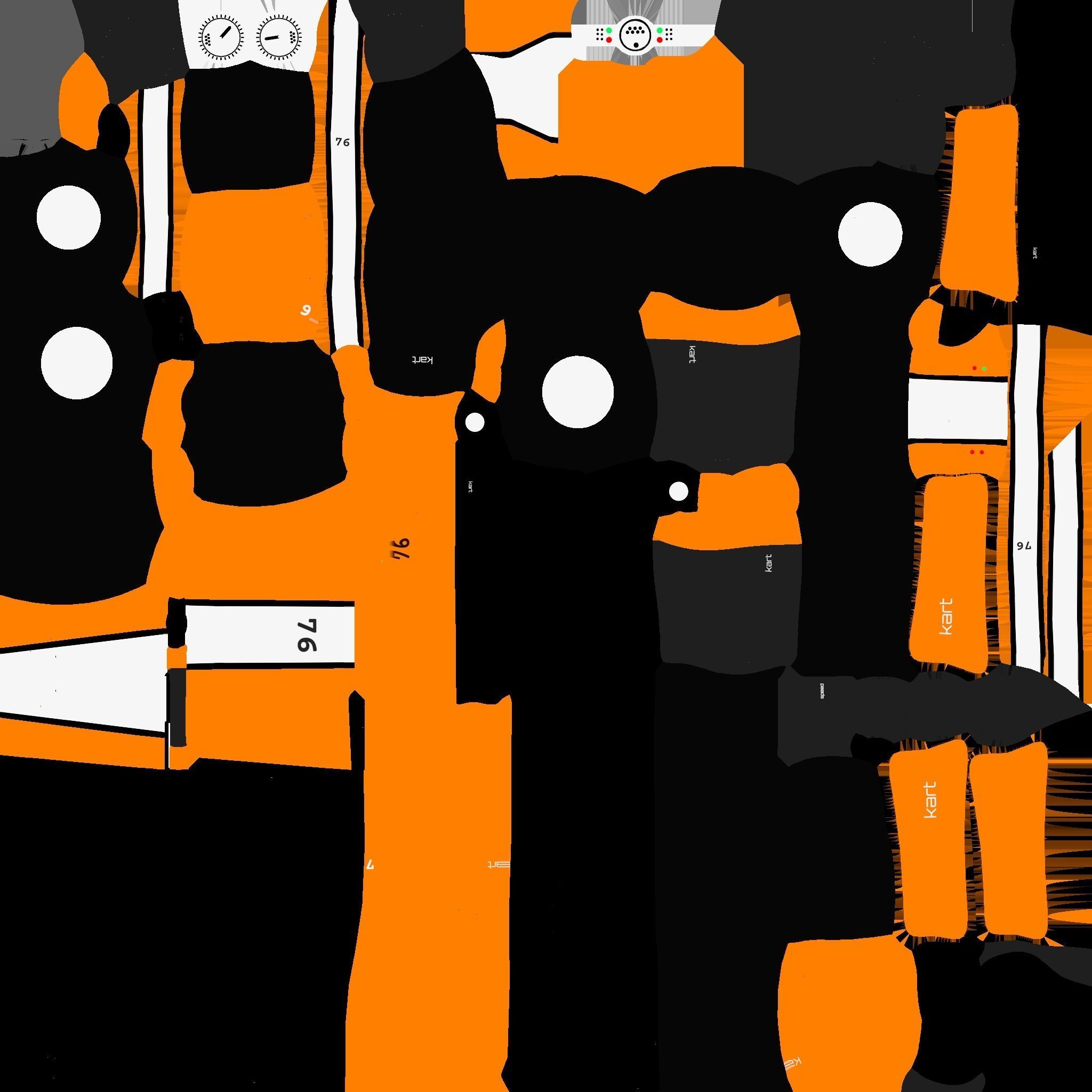 Cartoon Kart I07 Orange - Vehicle Racing Design Low-poly 3D model_24