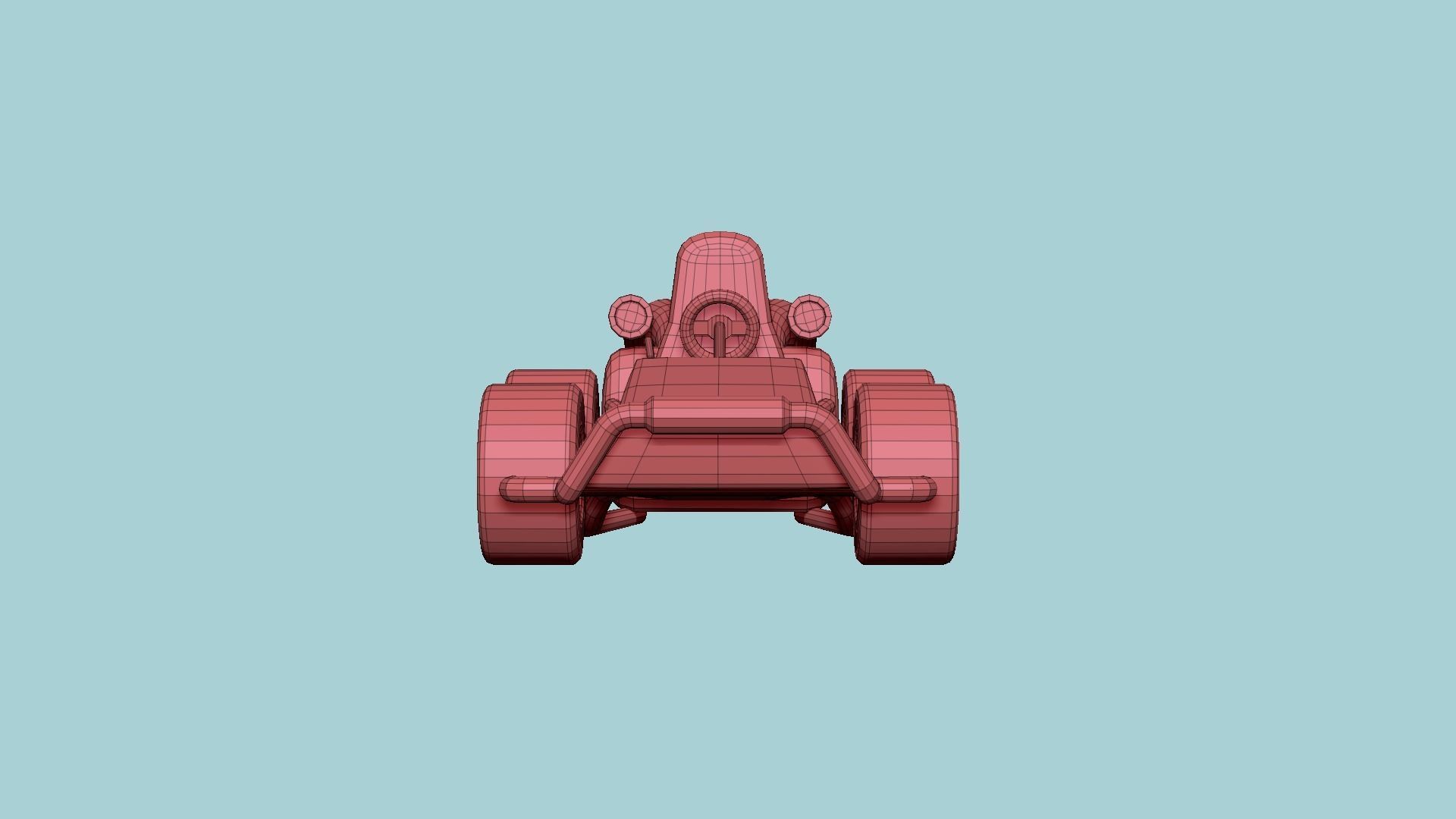 Cartoon Kart I07 Orange - Vehicle Racing Design Low-poly 3D model_19