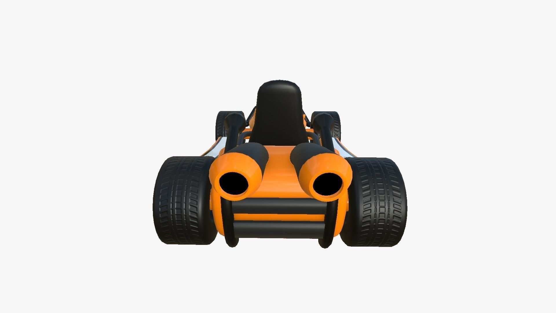 Cartoon Kart I07 Orange - Vehicle Racing Design Low-poly 3D model_3