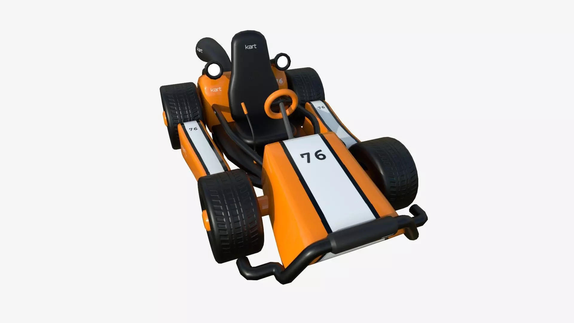 Cartoon Kart I07 Orange - Vehicle Racing Design Low-poly 3D model_0