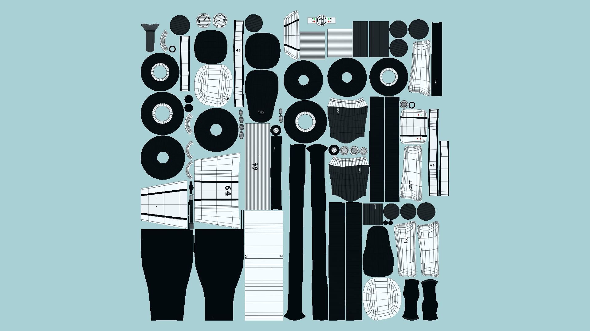 Cartoon Kart I08 White - Vehicle Racing Design Low-poly 3D model_5