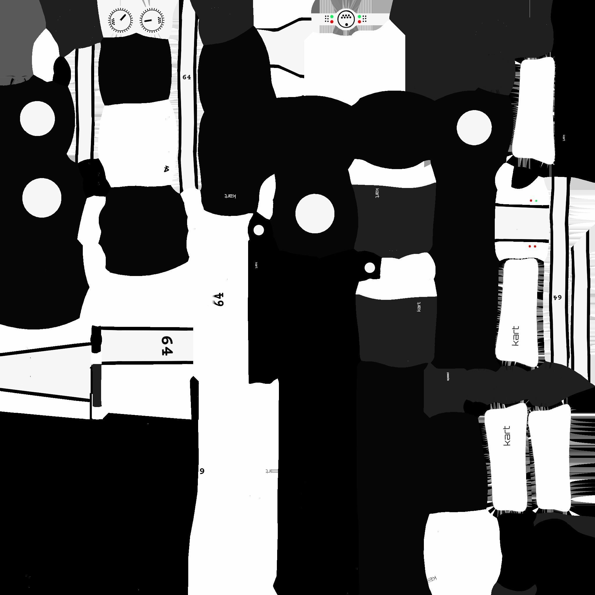 Cartoon Kart I08 White - Vehicle Racing Design Low-poly 3D model_24