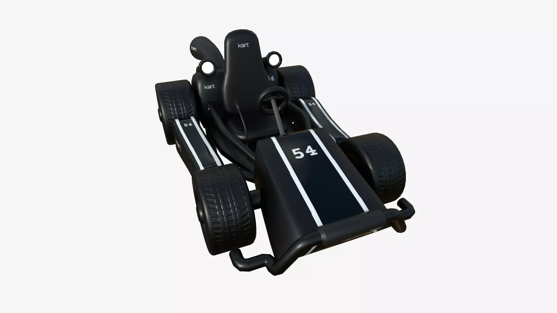 Cartoon Kart I09 Black - Vehicle Racing Design Low-poly 3D model_0