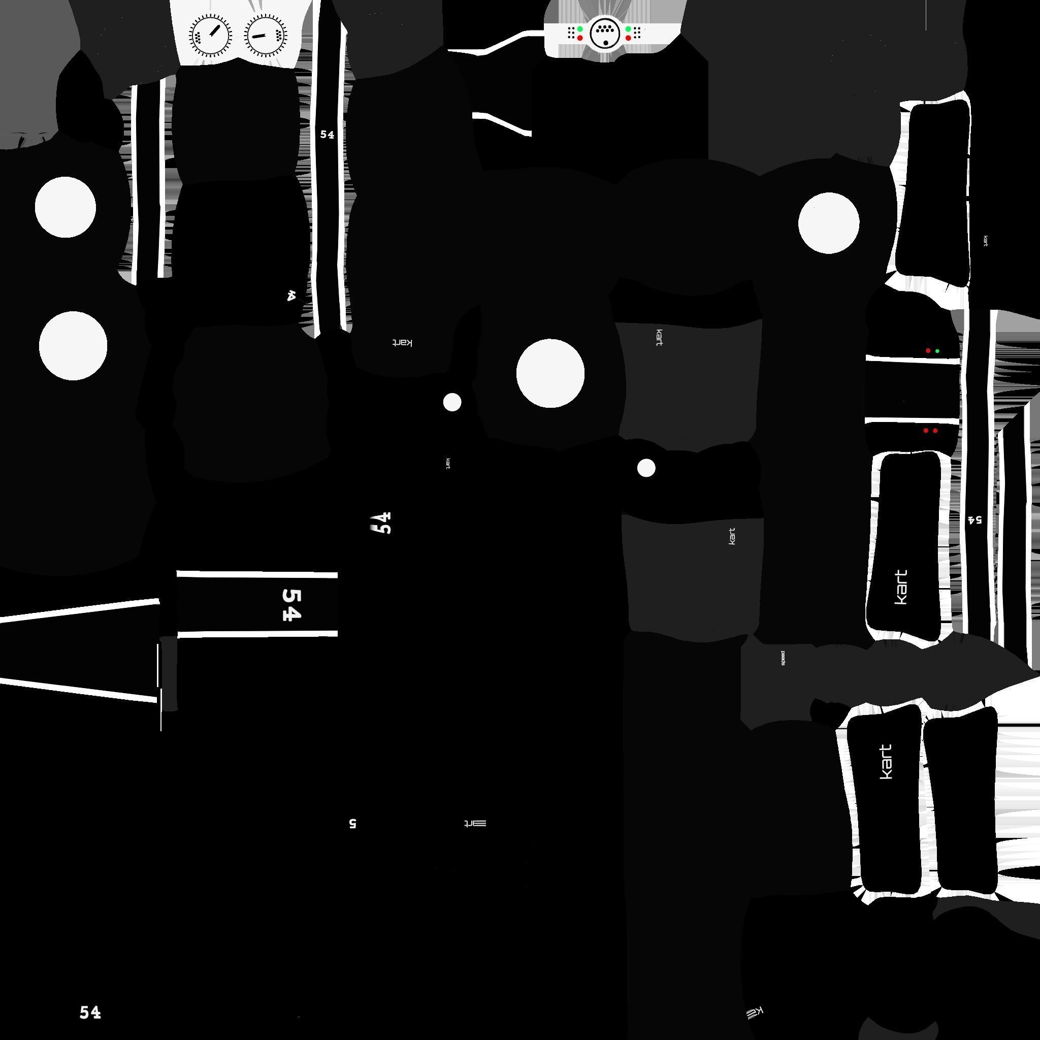 Cartoon Kart I09 Black - Vehicle Racing Design Low-poly 3D model_24