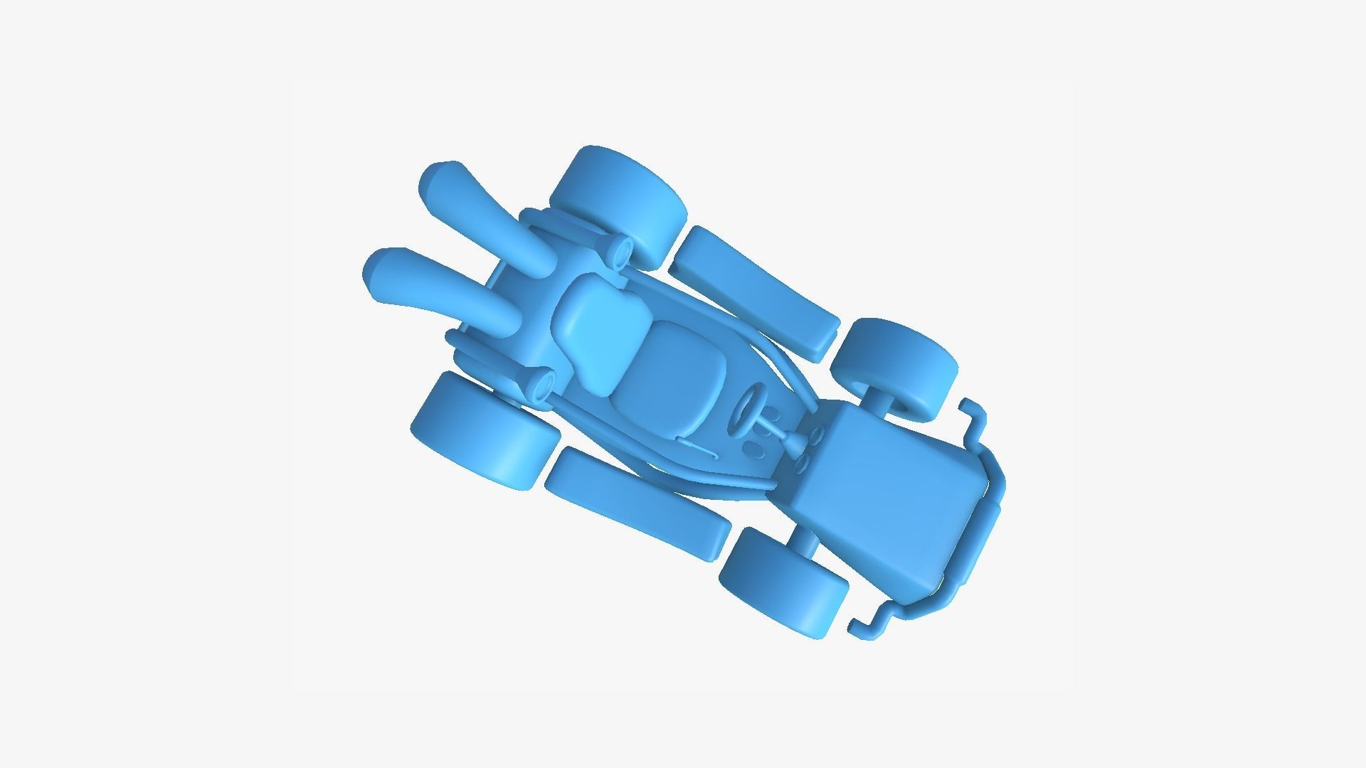 Cartoon Kart I09 Black - Vehicle Racing Design Low-poly 3D model_9