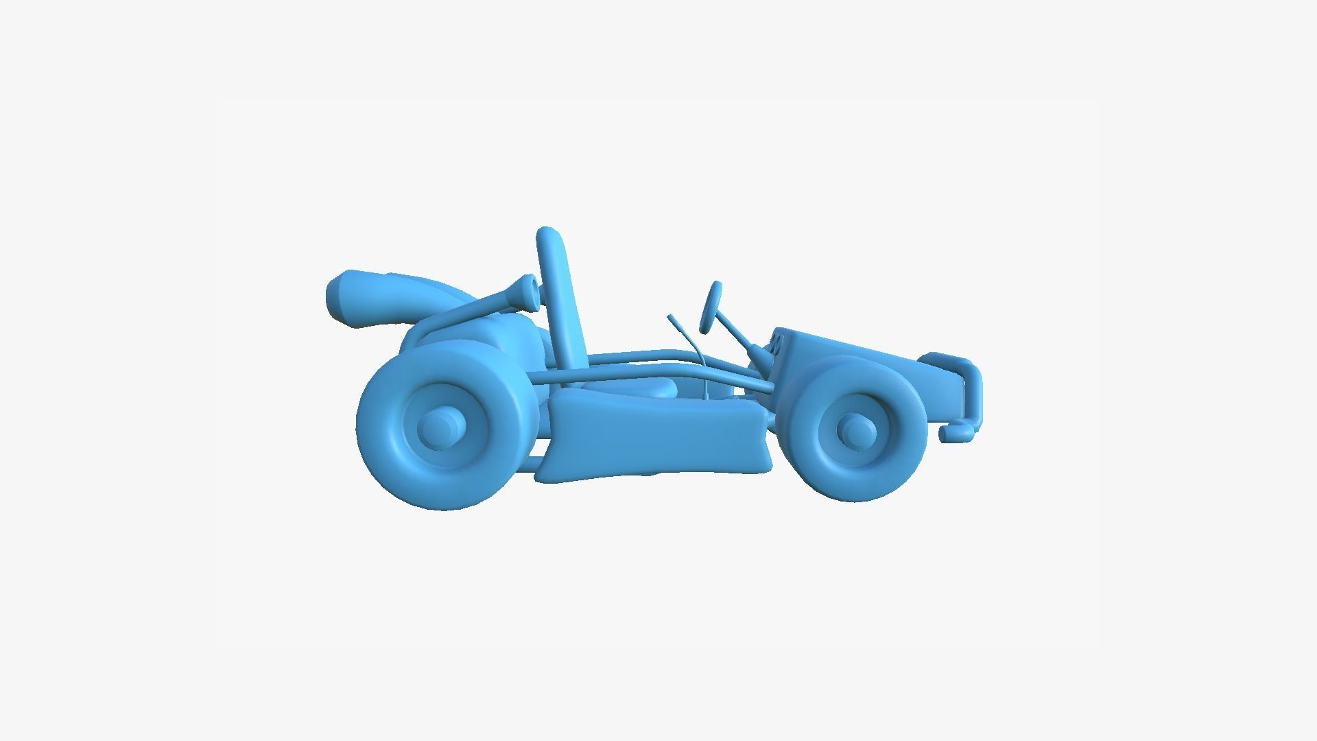 Cartoon Kart I10 Light Blue - Vehicle Racing Design Low-poly 3D model_10
