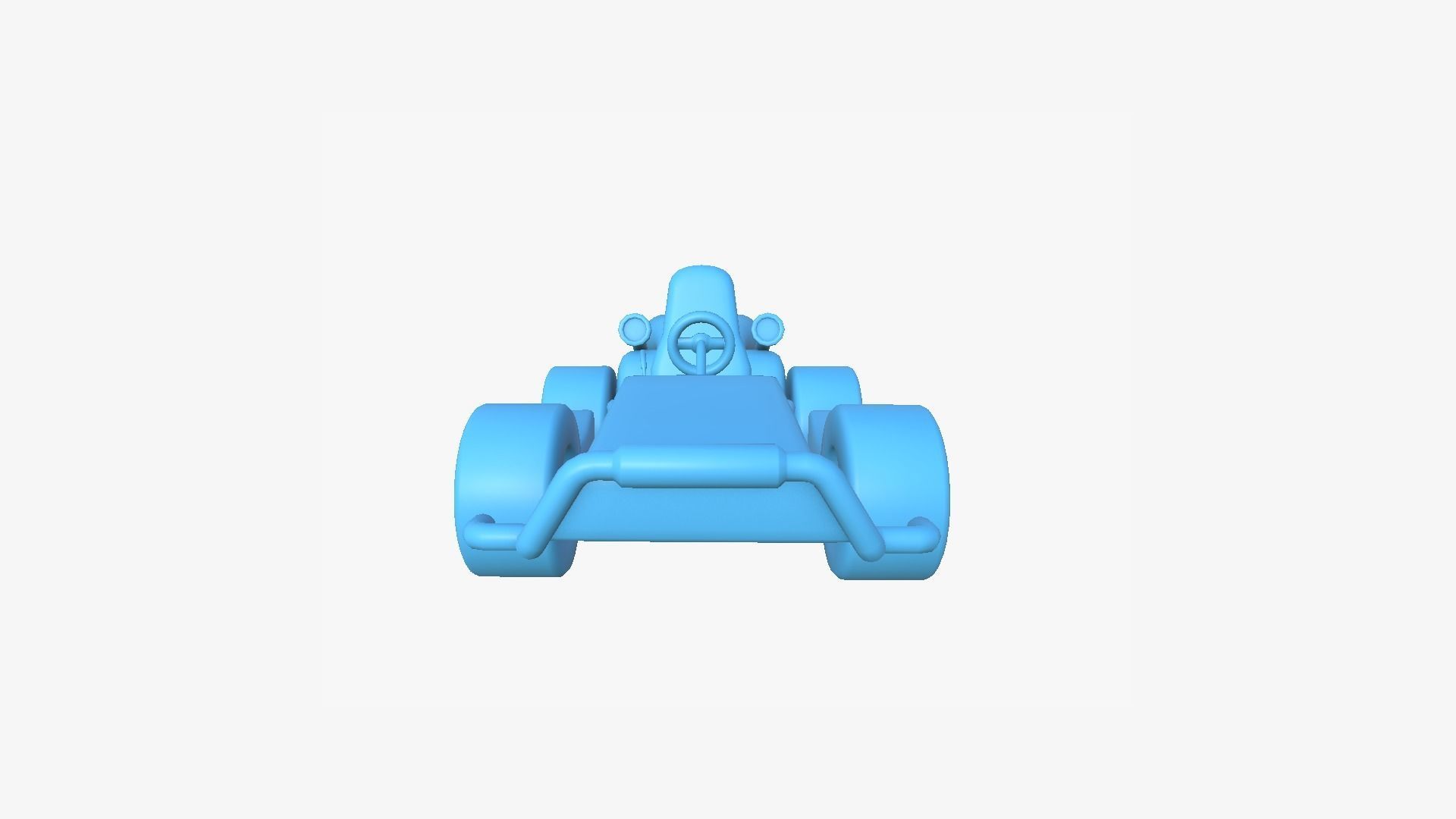 Cartoon Kart I10 Light Blue - Vehicle Racing Design Low-poly 3D model_11