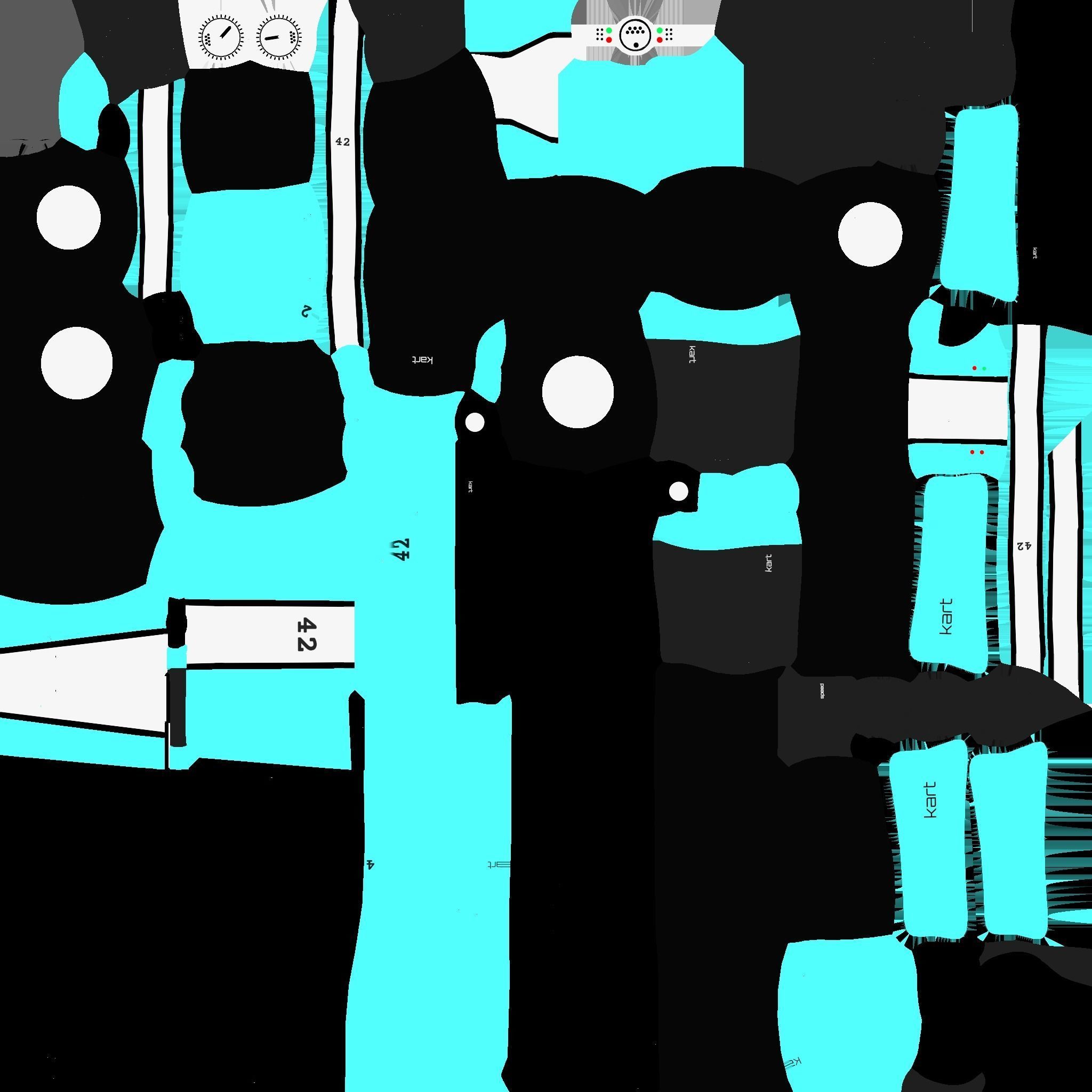 Cartoon Kart I10 Light Blue - Vehicle Racing Design Low-poly 3D model_24