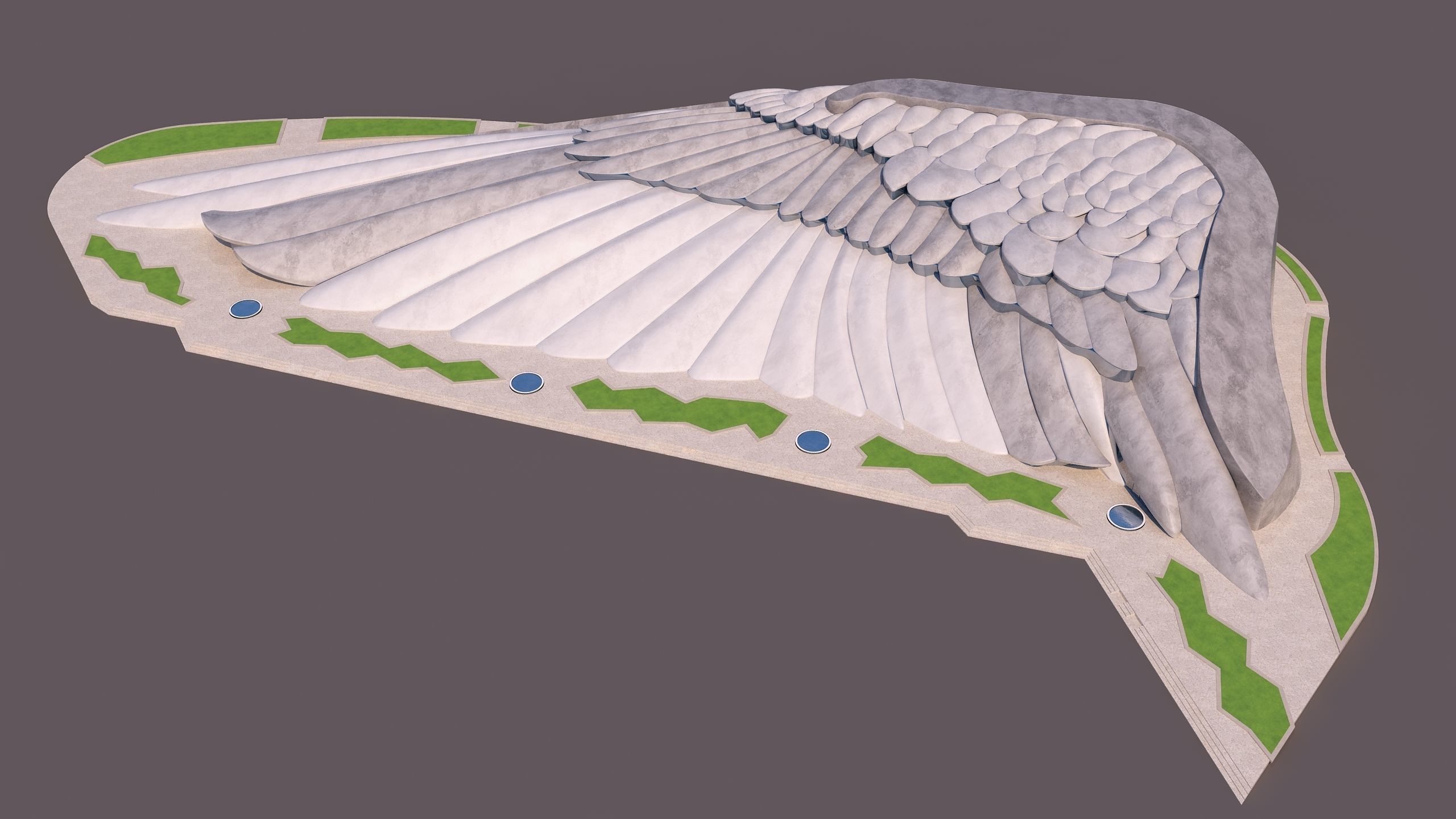Wing Building 0126 - Bird Wing Building 3D model | CGTrader
