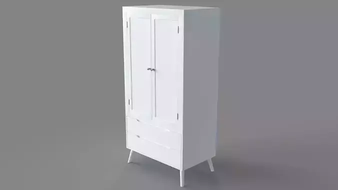 Corrine Modern 2-Drawer Double-Door Bedroom Armoire White