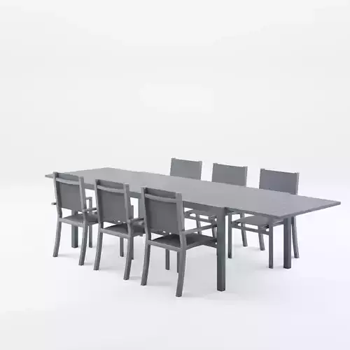 Palermo Dining Set 1 Table and 6 Chairs 3D Model