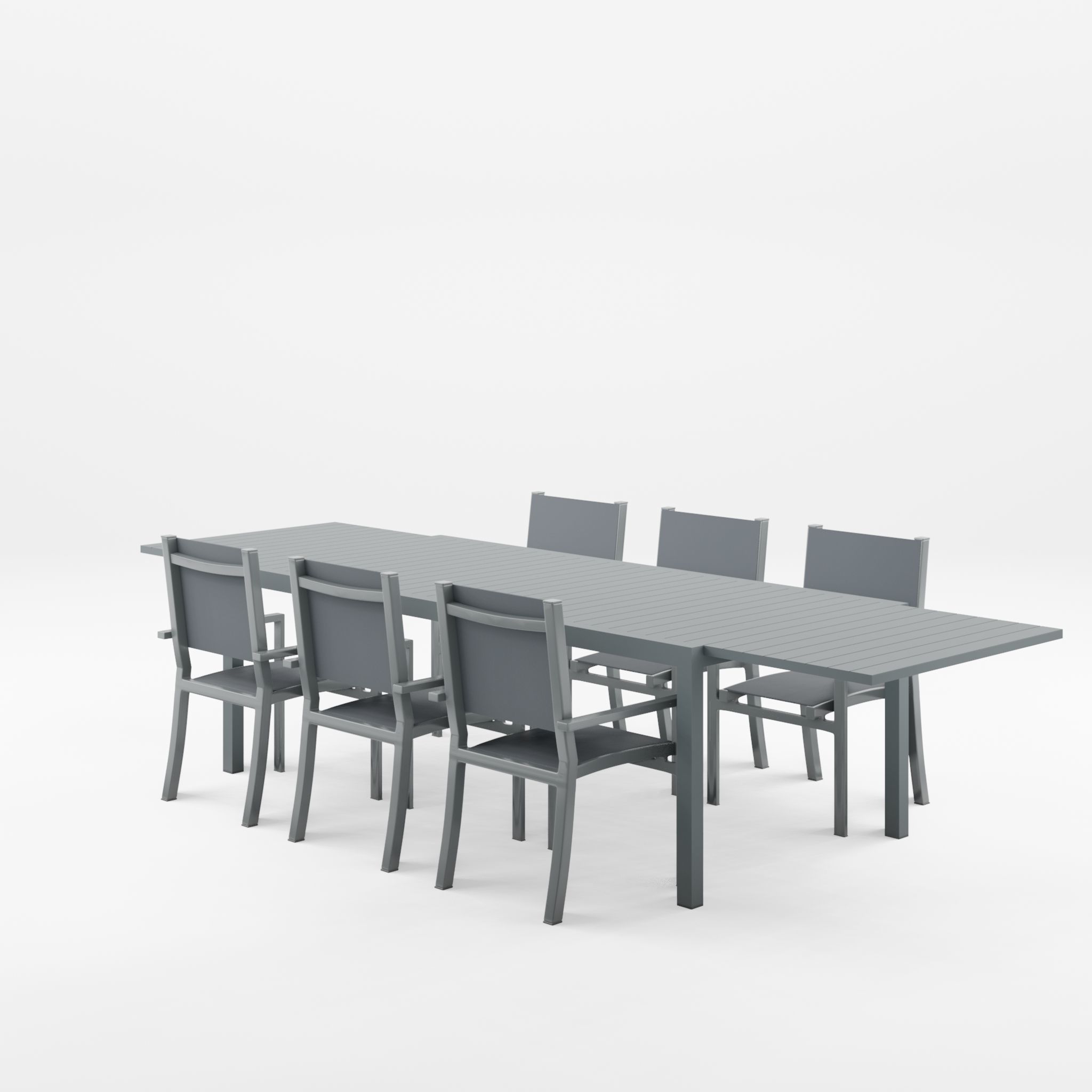 Palermo Dining Set 1 Table and 6 Chairs 3D Model Low-poly 3D model_3