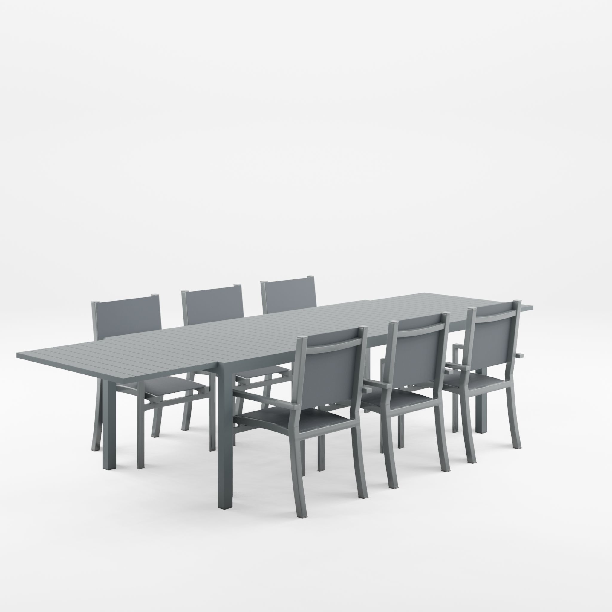 Palermo Dining Set 1 Table and 6 Chairs 3D Model Low-poly 3D model_2