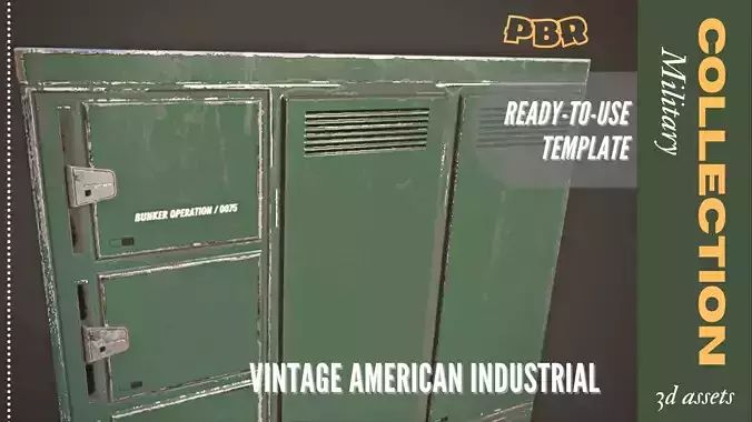 Vintage American Industrial Low-poly 3D model Low-poly 3D model