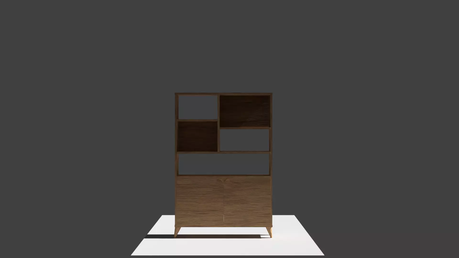 Bookshelf wooden shelf 3D model_0