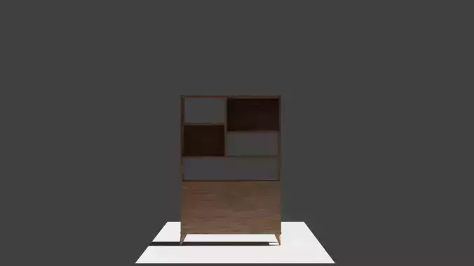 Bookshelf wooden shelf 3D model
