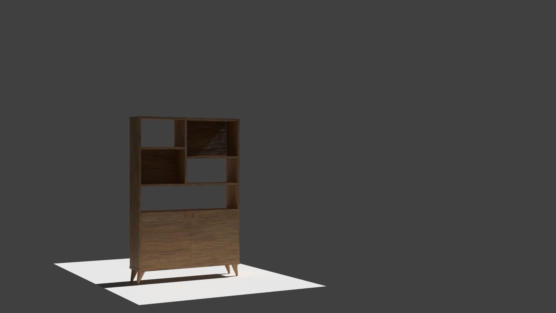 Bookshelf wooden shelf 3D model_3