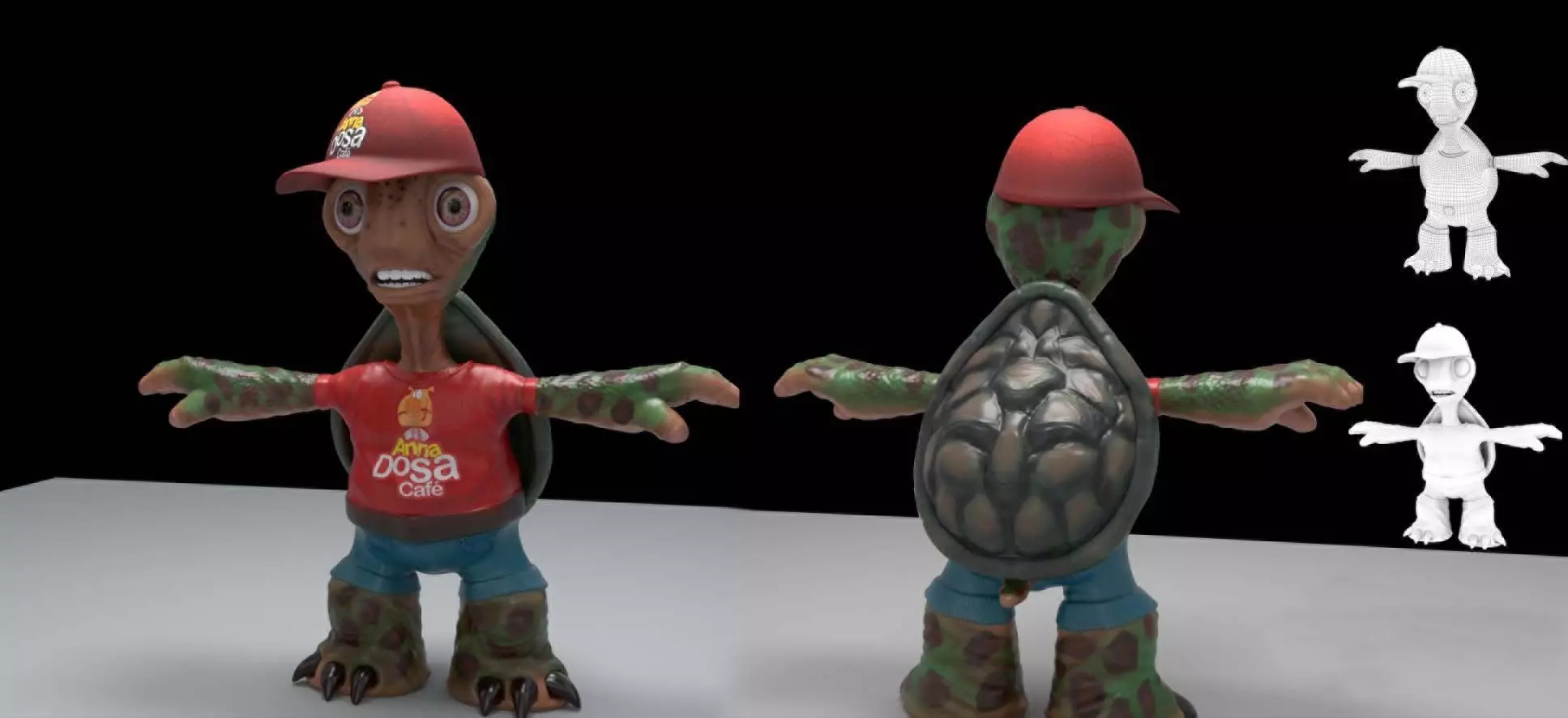 Turtle Cartoon Character 3D model_0