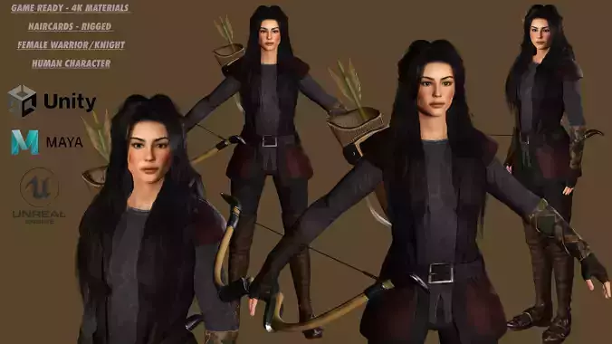 AAA 3D FANTASY FEMALE CHARACTER - THE WARRIOR or KNIGHT 04