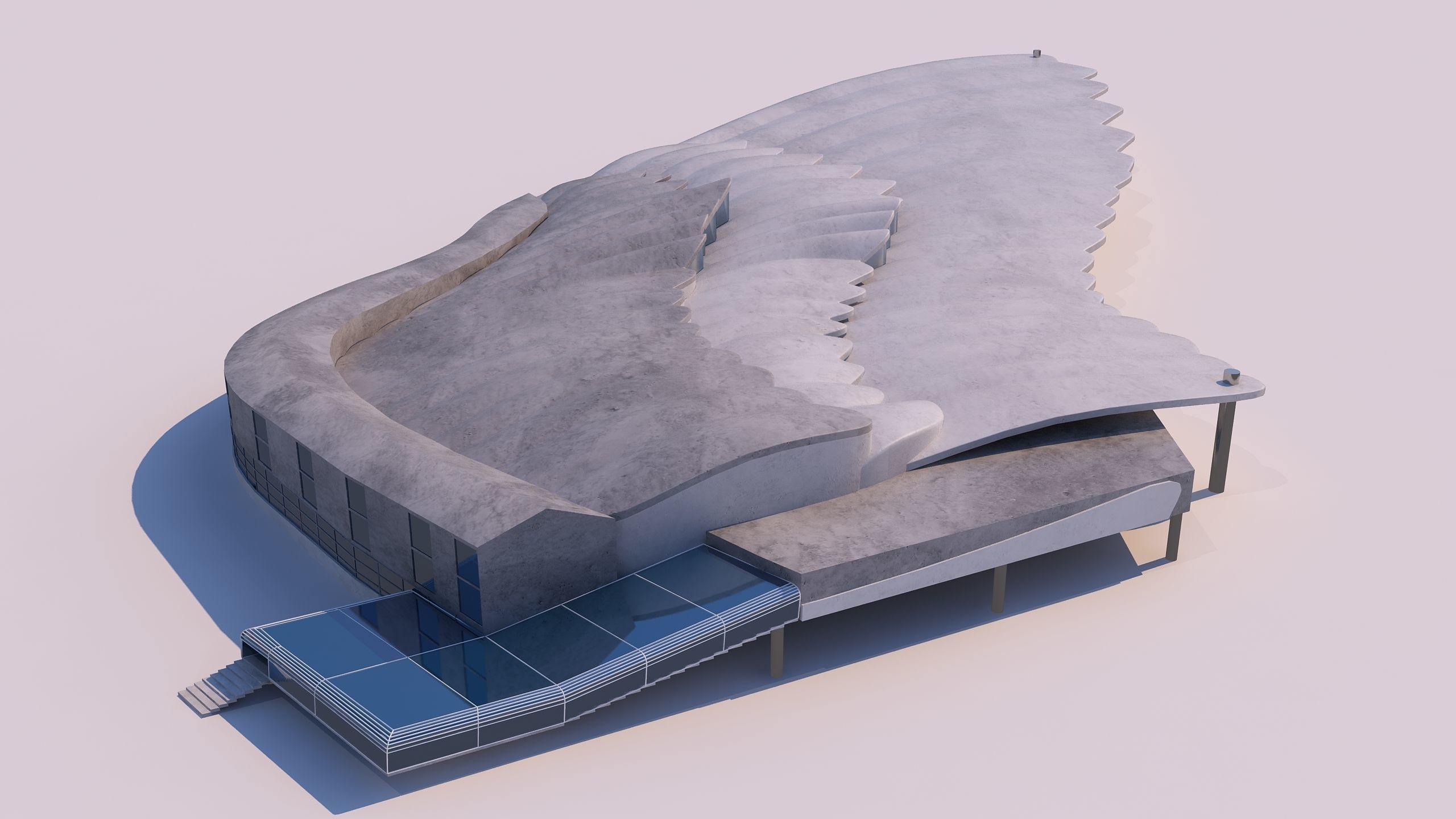 0127 - Bird Wing Building 3D model_6
