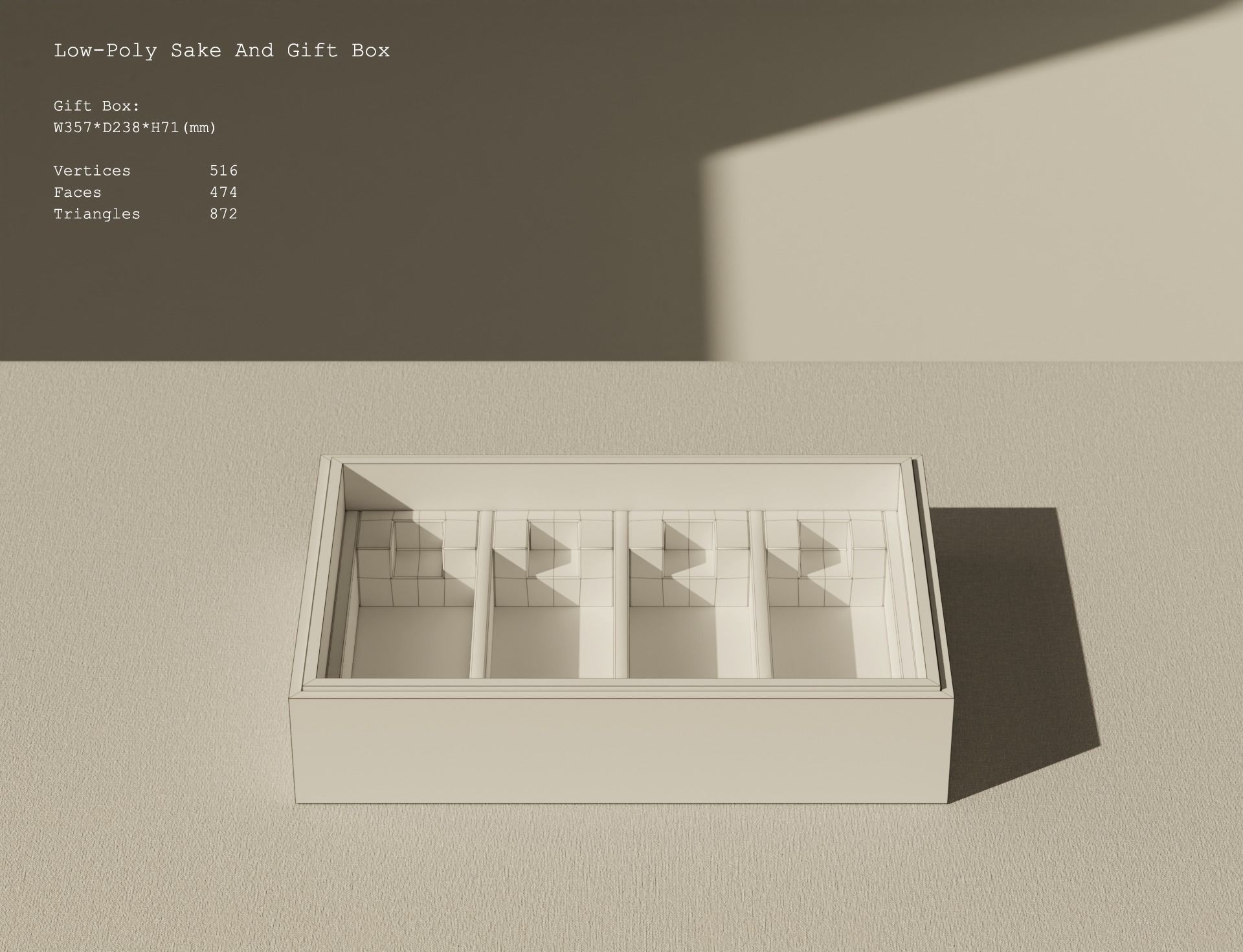 Low-Poly Sake And Gift Box Low-poly 3D model_8