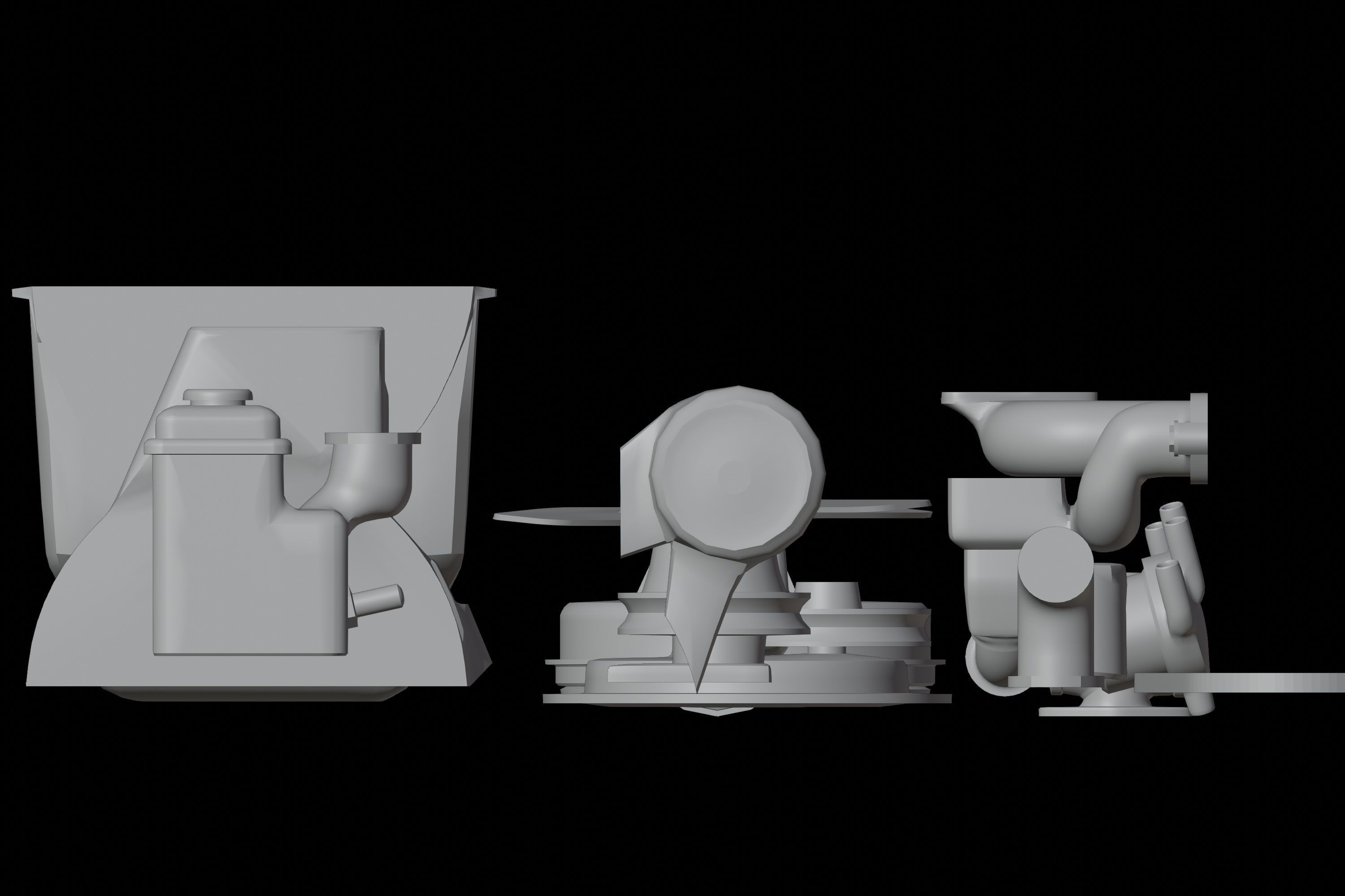 Old straight engine inline engine - parts - print ready 3D print model_9