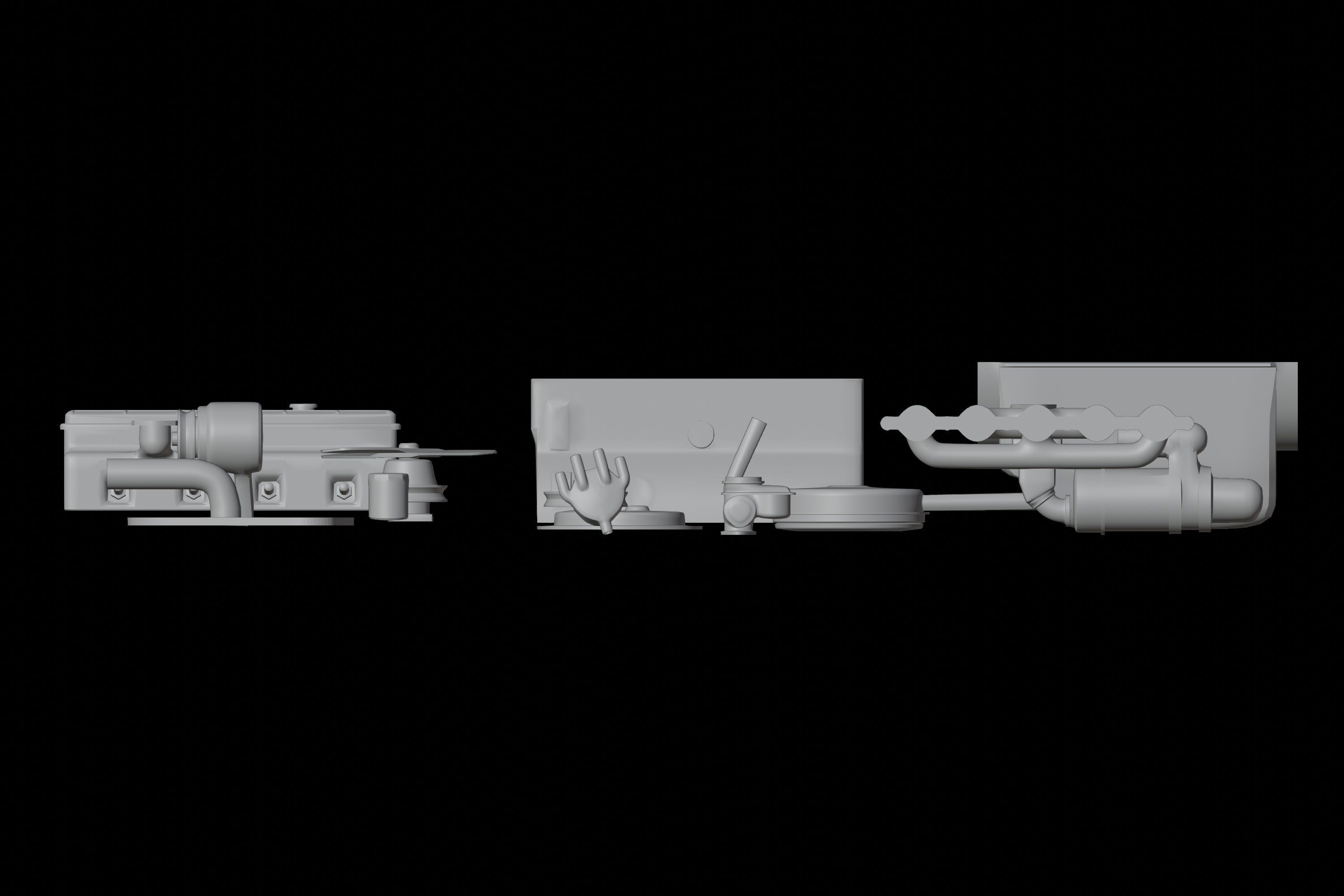 Old straight engine inline engine - parts - print ready 3D print model_10