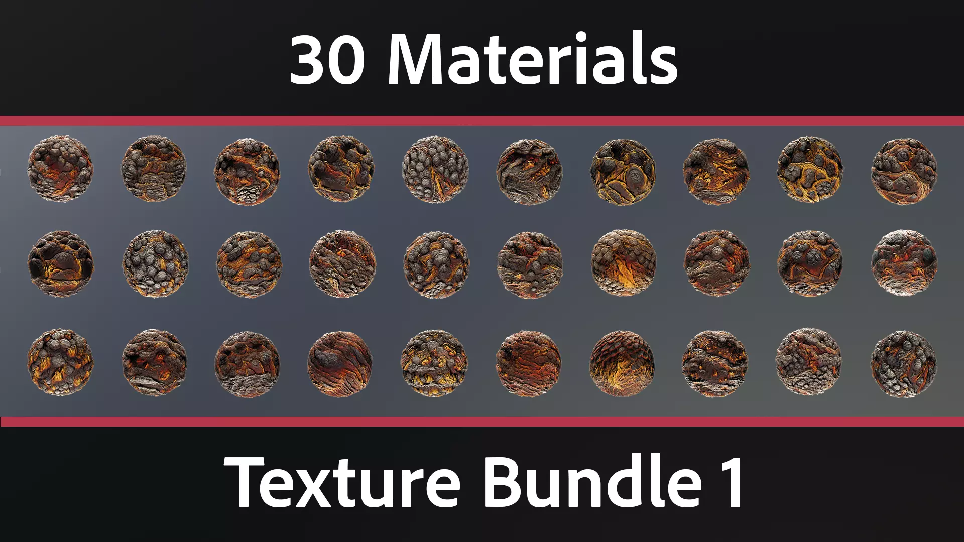 30 Materials Lava Seamless PBR Bundle 1 Texture_0