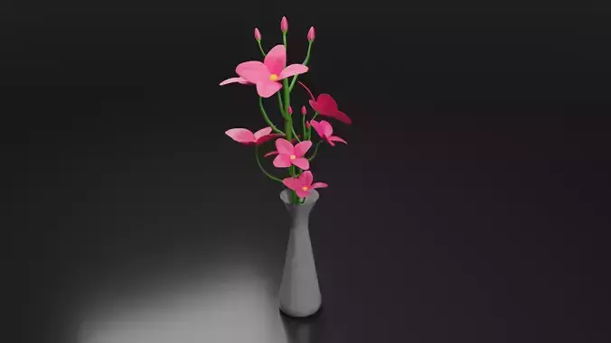3D Flowers in vase Low-poly 3D model