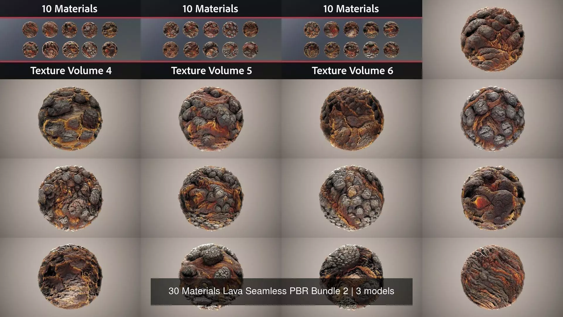 30 Materials Lava Seamless PBR Bundle 2 Texture_1