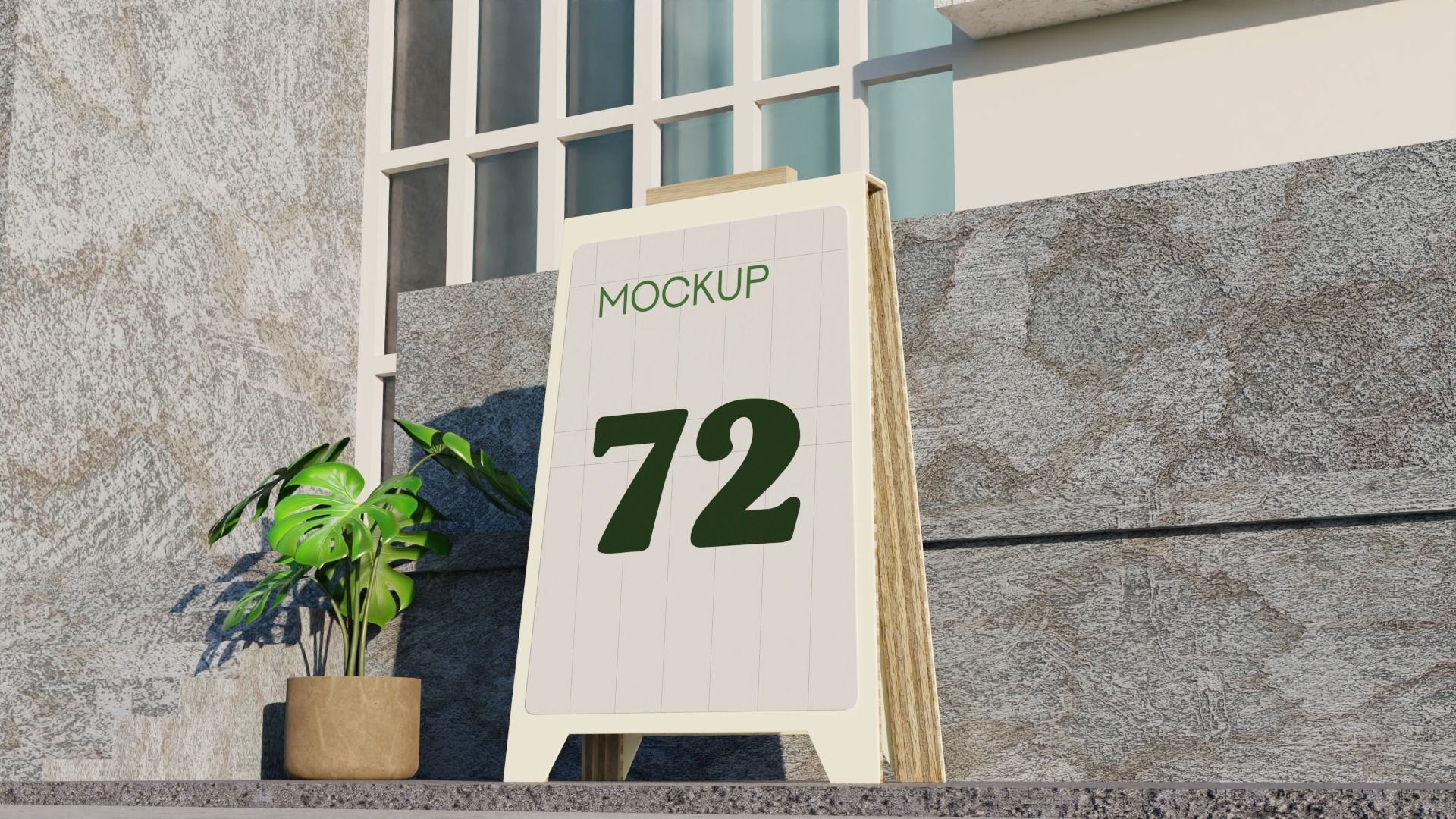 Sidewalk Folding Billboard 3D Model Low-poly 3D model_3