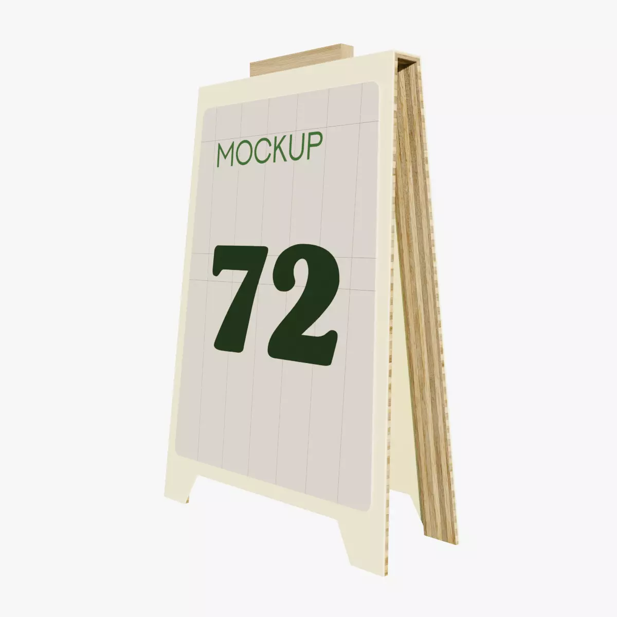 Sidewalk Folding Billboard 3D Model Low-poly 3D model_0