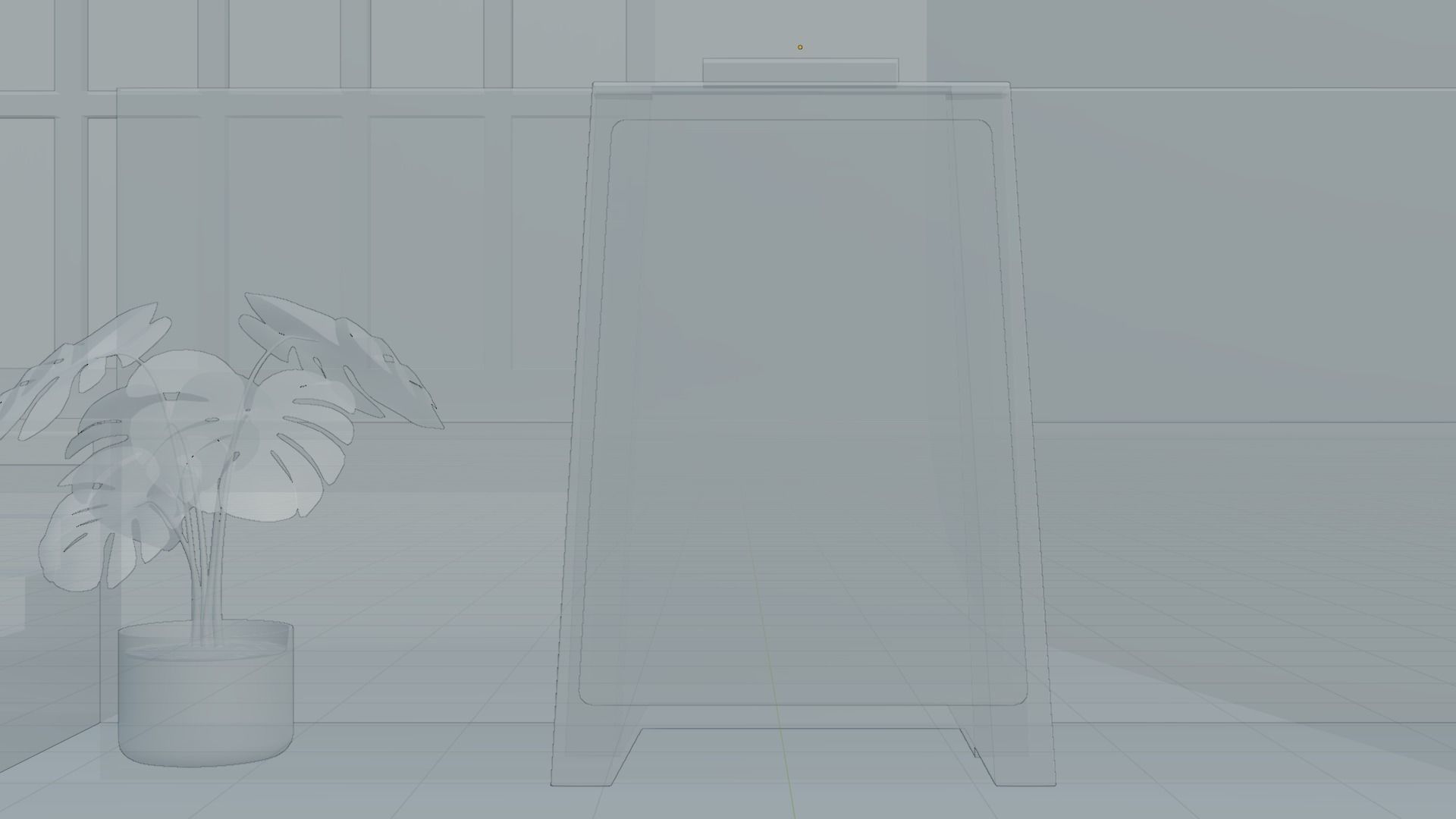 Sidewalk Folding Billboard 3D Model Low-poly 3D model_7