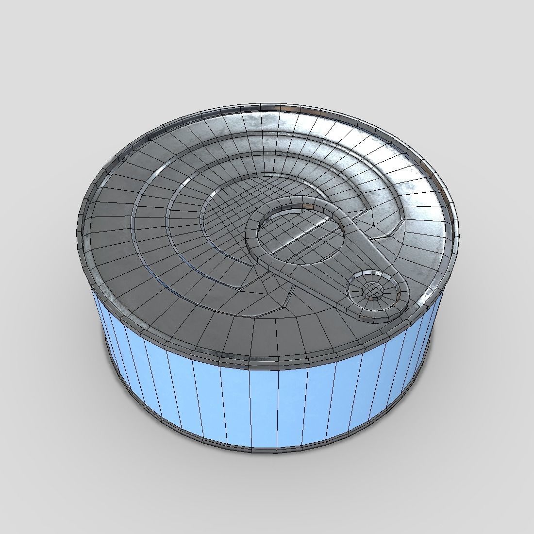 Tin Can Low-poly 3D model_6