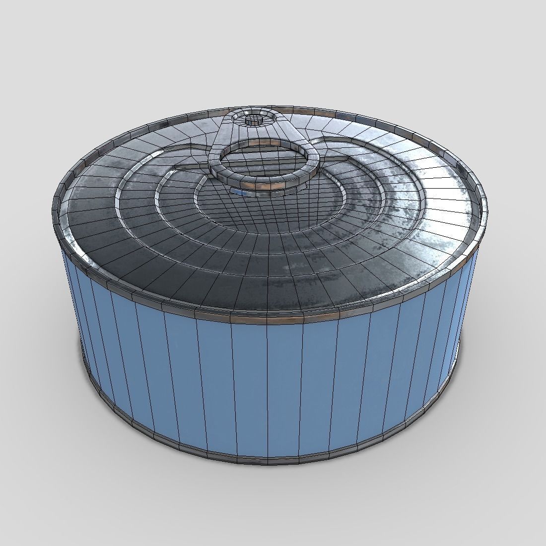 Tin Can Low-poly 3D model_12