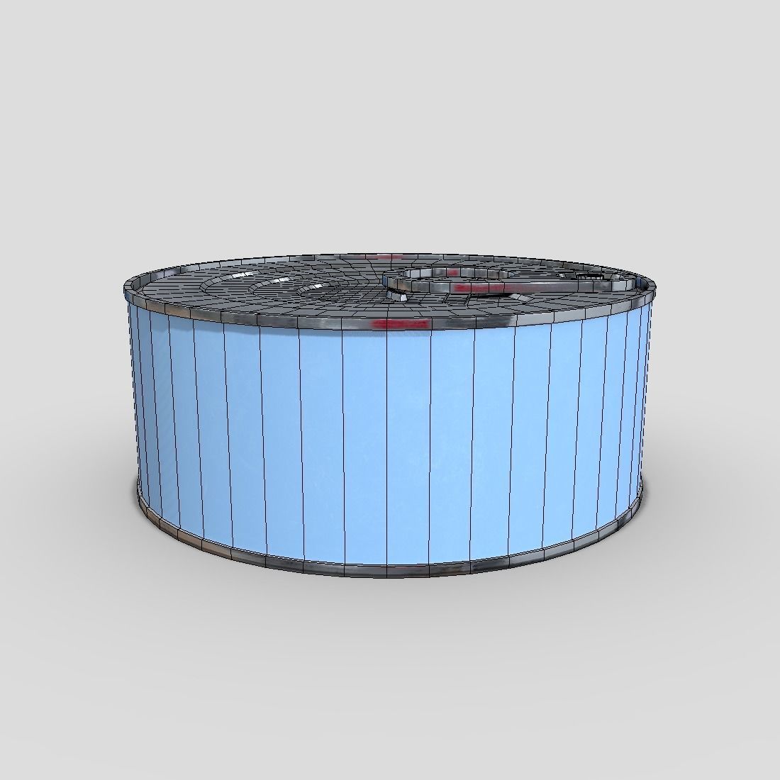 Tin Can Low-poly 3D model_4