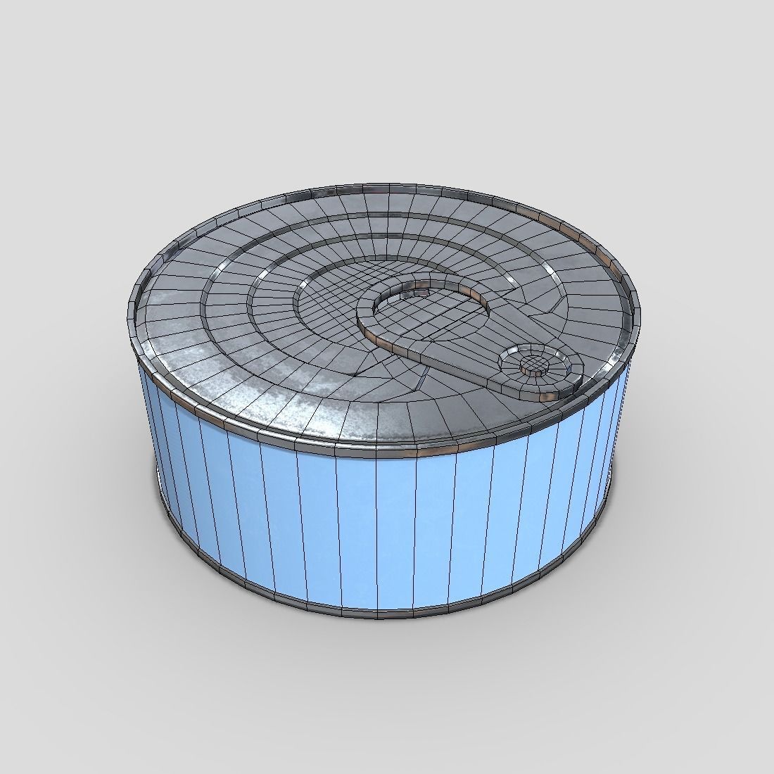 Tin Can Low-poly 3D model_2