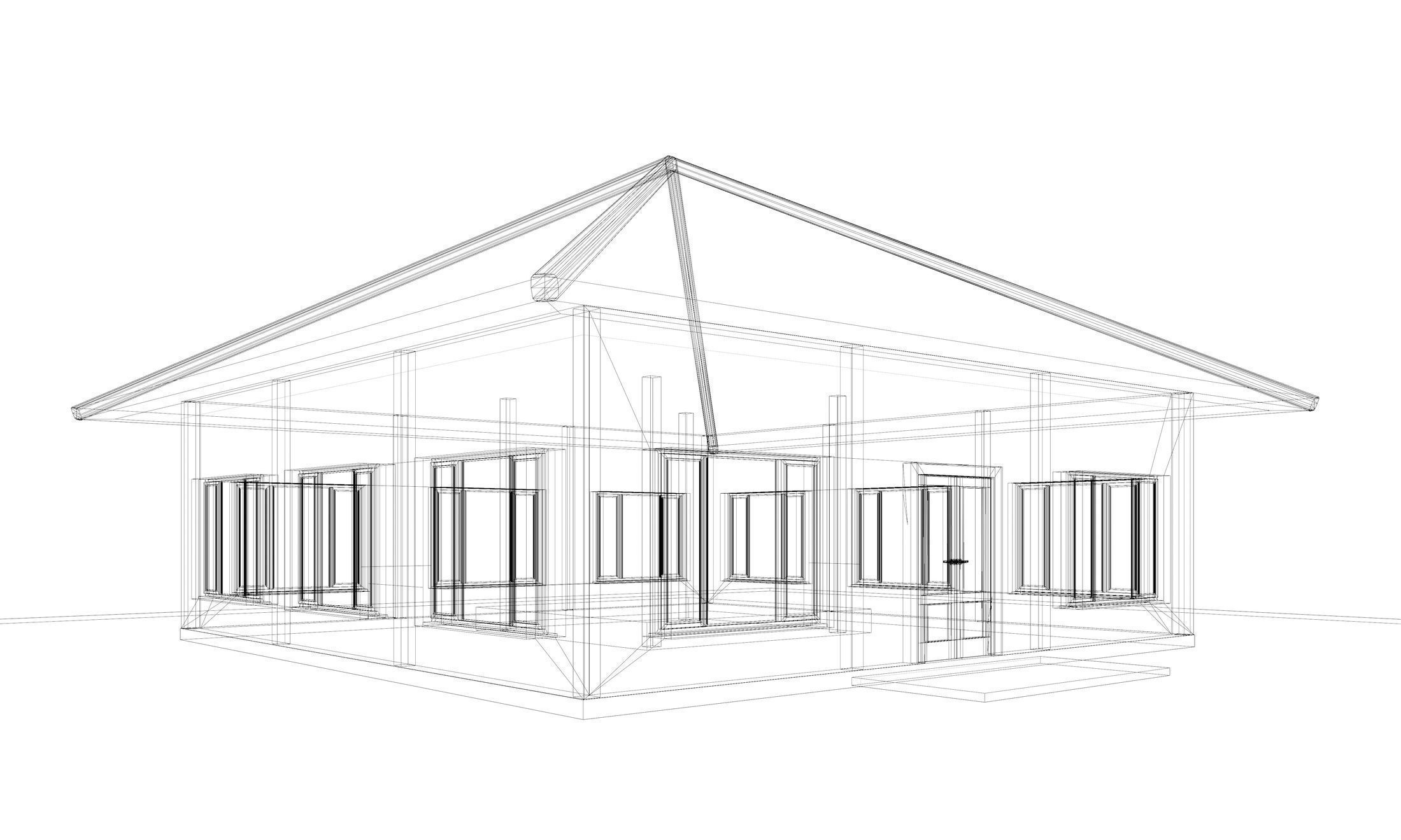 Small square house 3D model_7