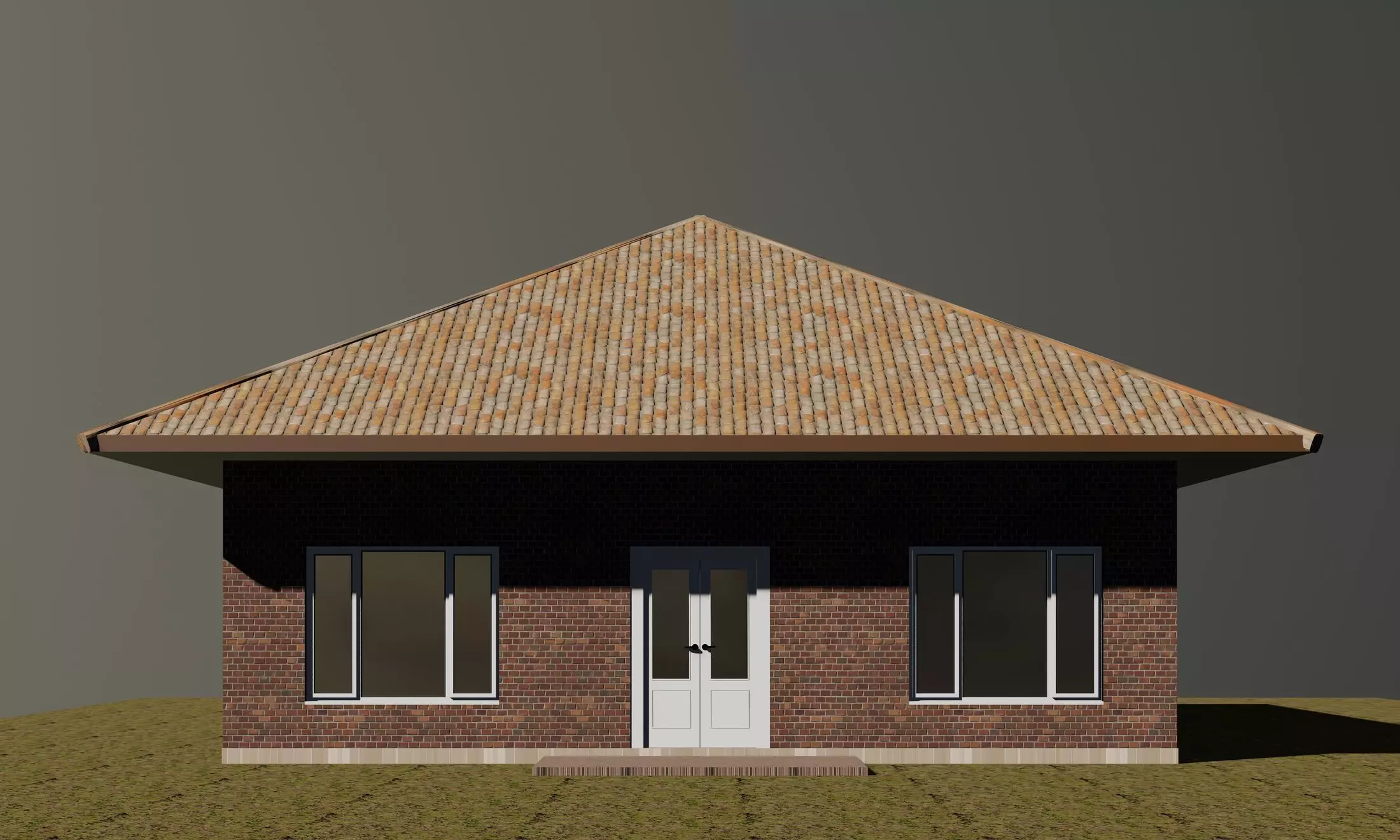 Small square house 3D model_0