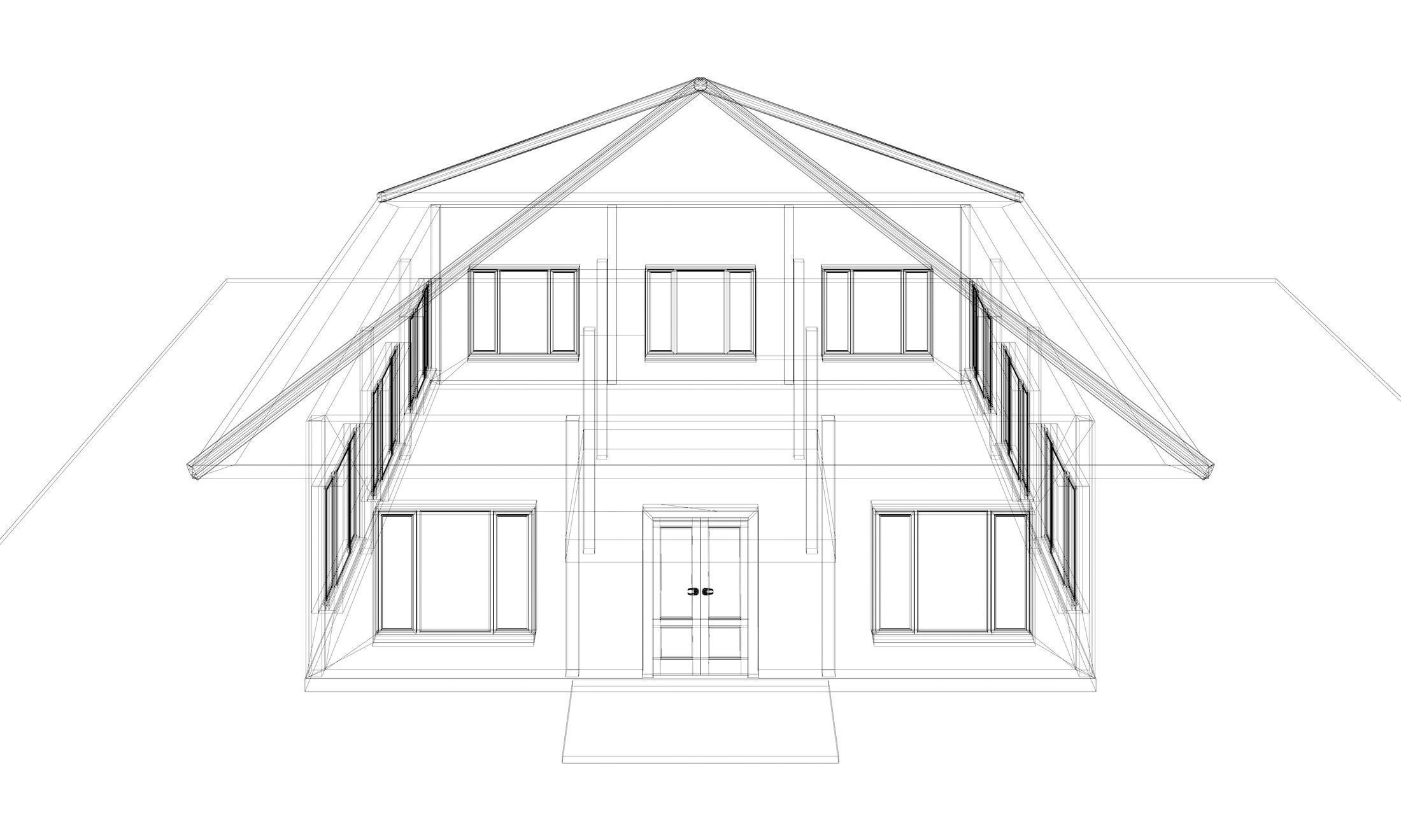 Small square house 3D model_8