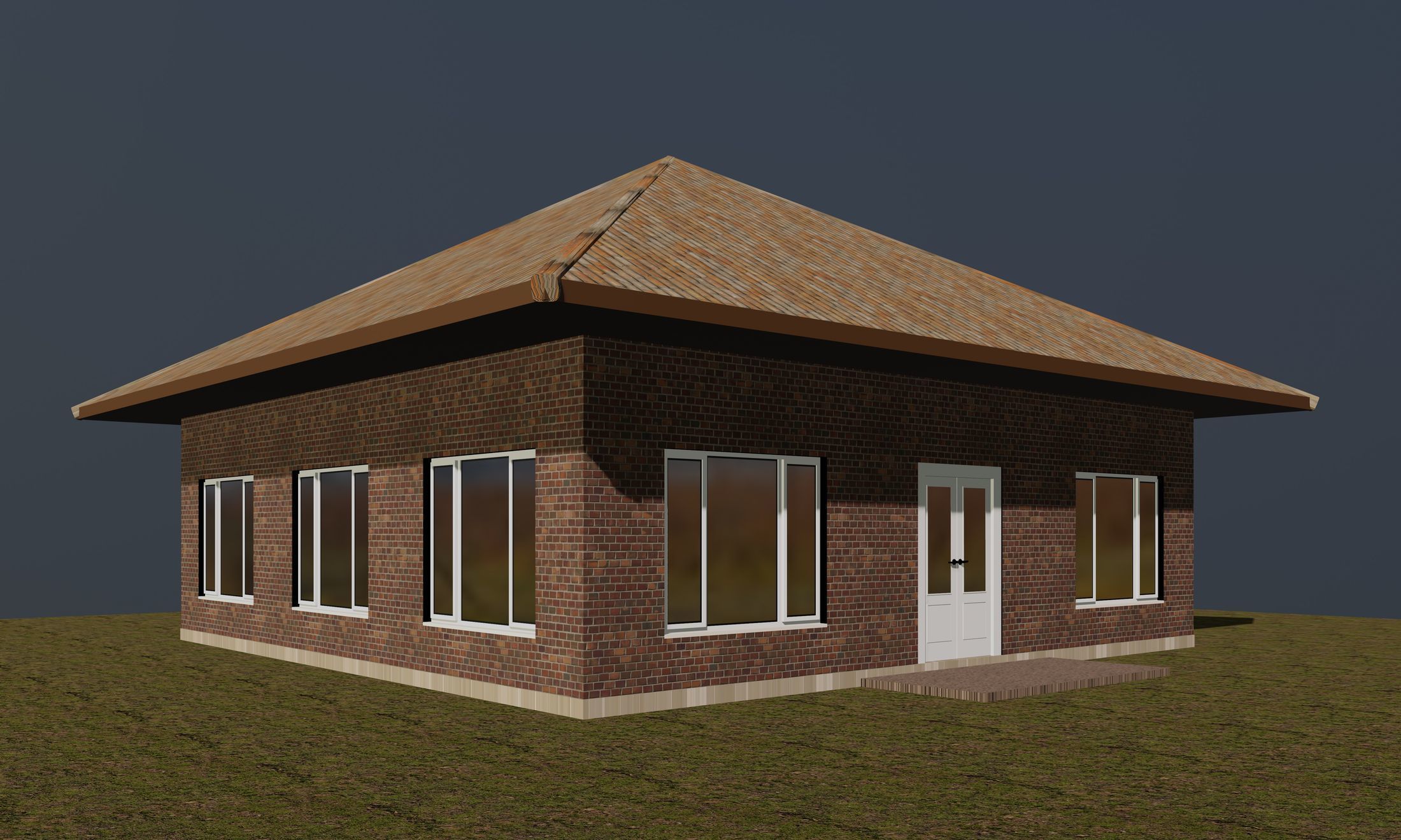 Small square house 3D model_1