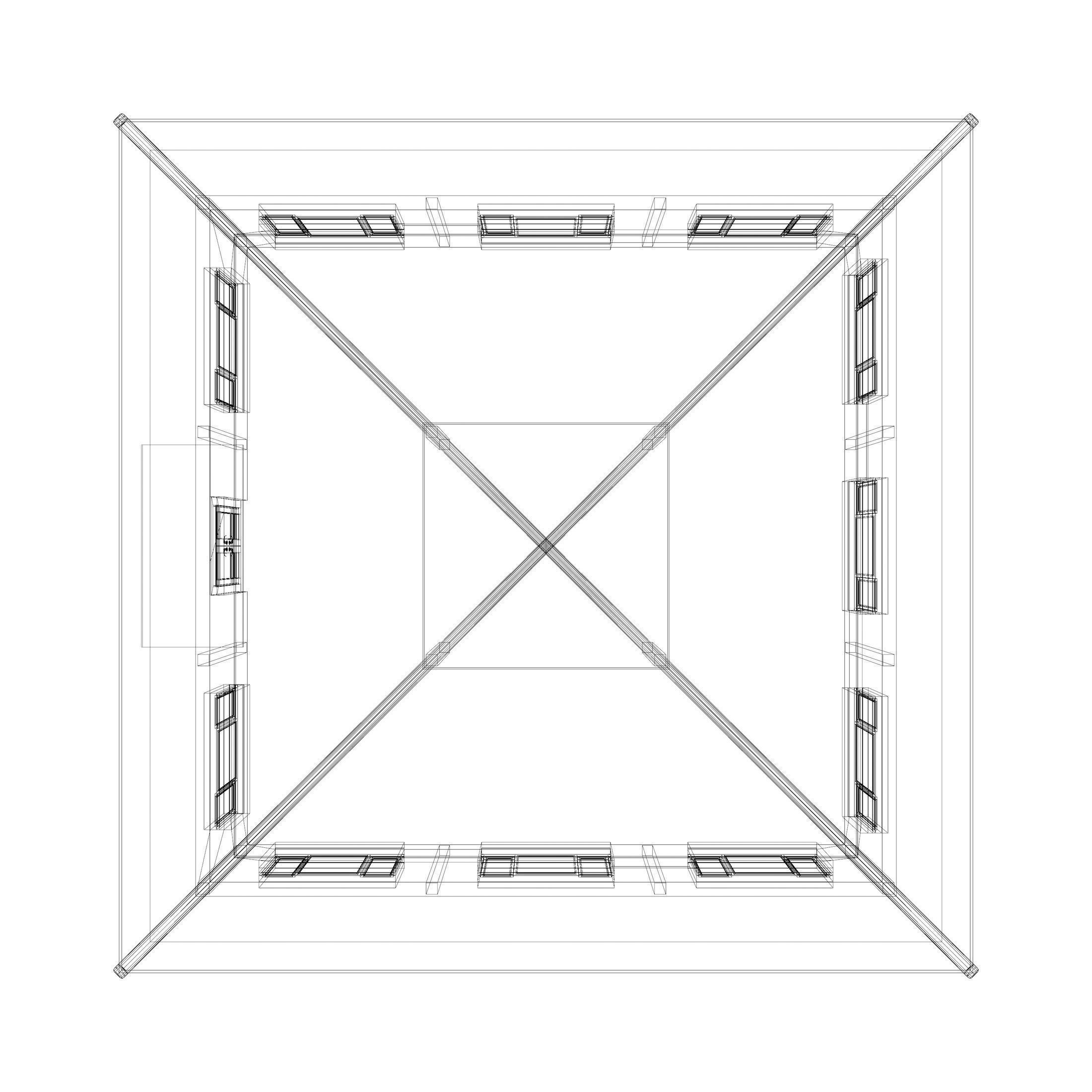 Small square house 3D model_9