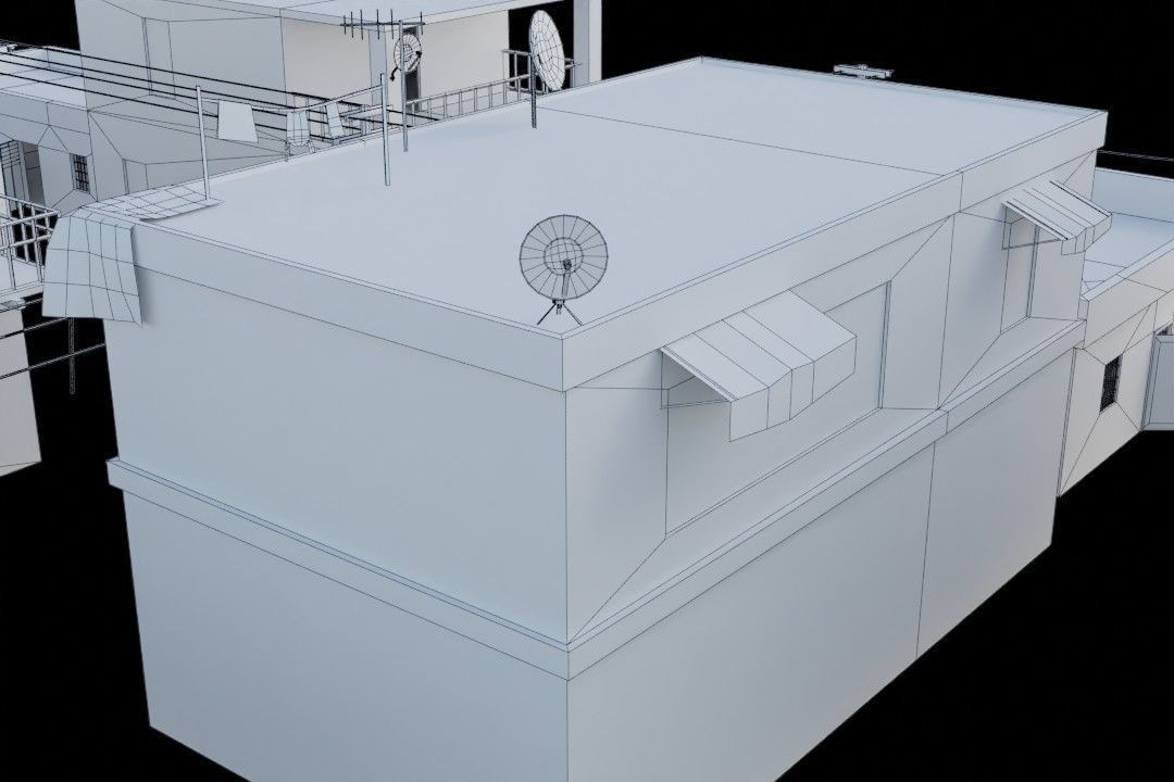 Arab City Block Full Low-poly 3D model_34