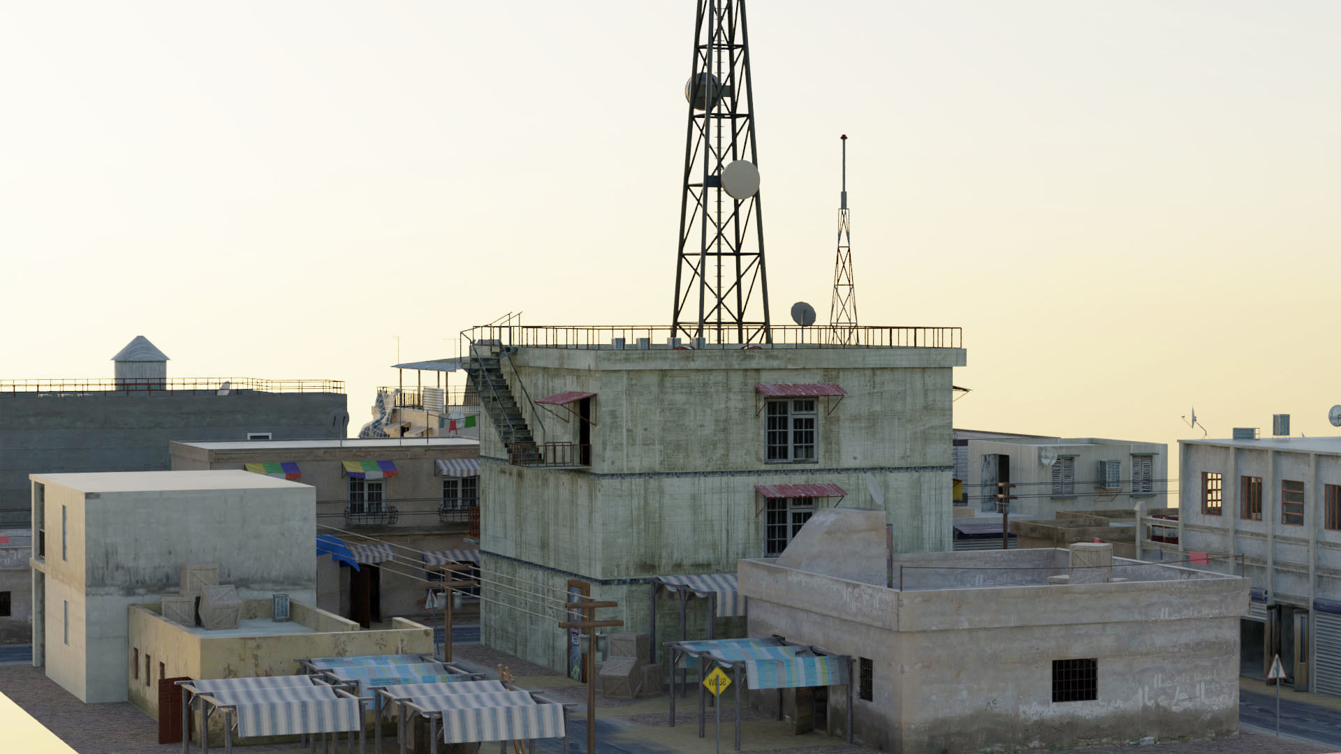 Arab City Block Full Low-poly 3D model_3