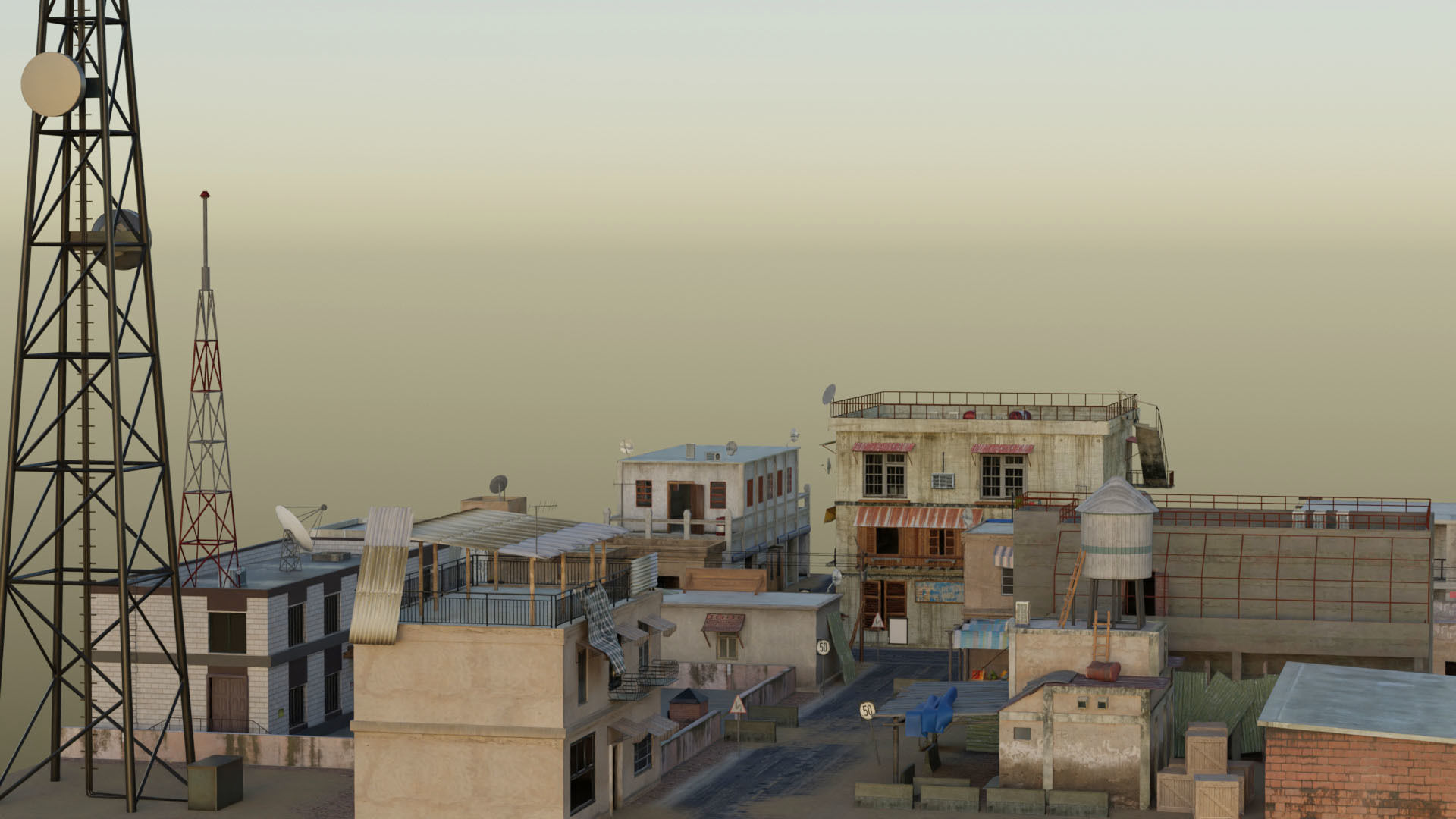 Arab City Block Full Low-poly 3D model_20